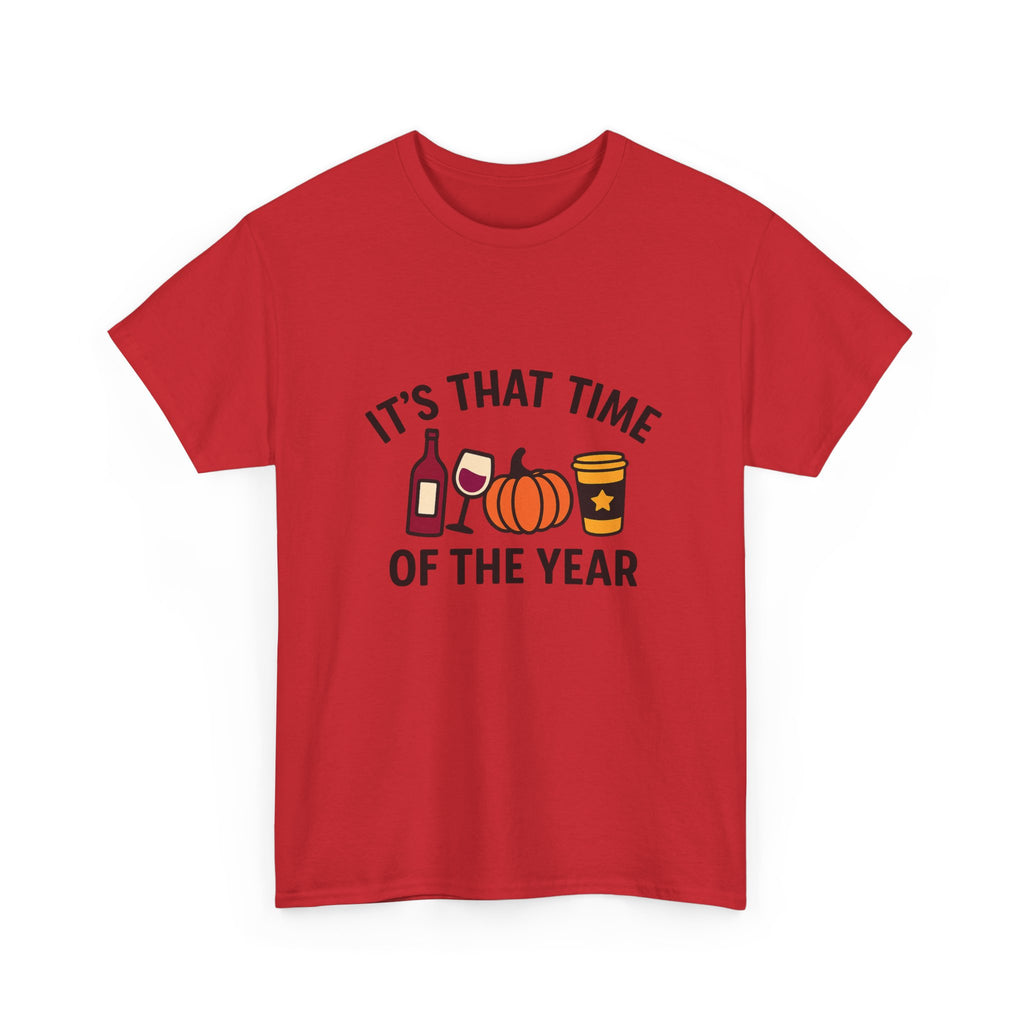 Autumn Vibes Unisex Heavy Cotton Tee - Perfect for Fall Celebrations, Thanksgiving Gatherings, Cozy Nights, Halloween Fun, and Wine Lovers!