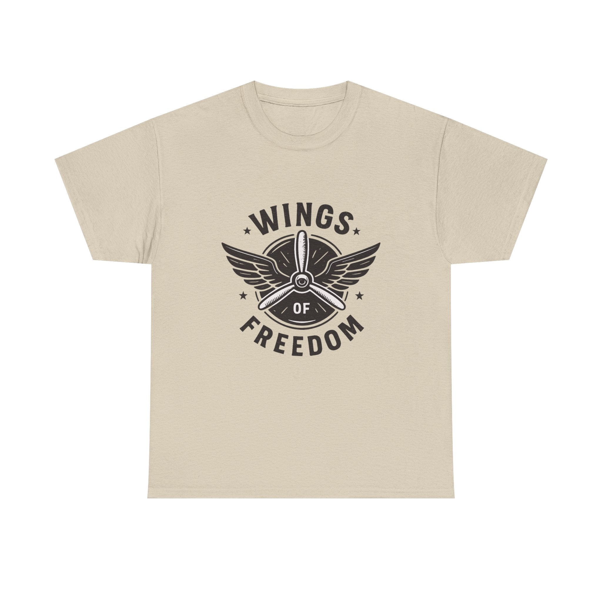 Wings of Freedom Unisex Heavy Cotton Tee – Perfect for Veterans, Freedom Lovers, Casual Wear, Gift for Dad, Patriotic Celebrations