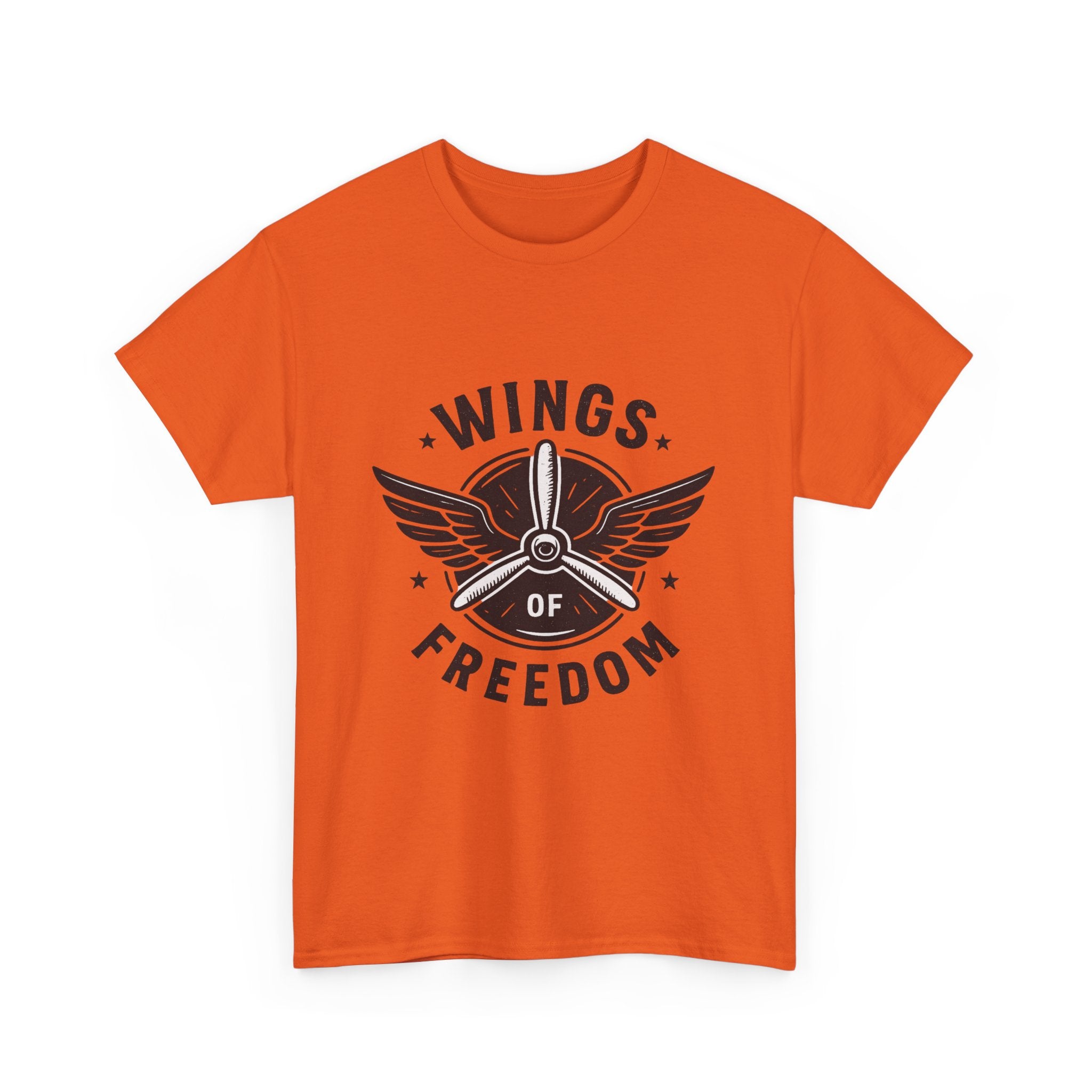 Wings of Freedom Unisex Heavy Cotton Tee – Perfect for Veterans, Freedom Lovers, Casual Wear, Gift for Dad, Patriotic Celebrations