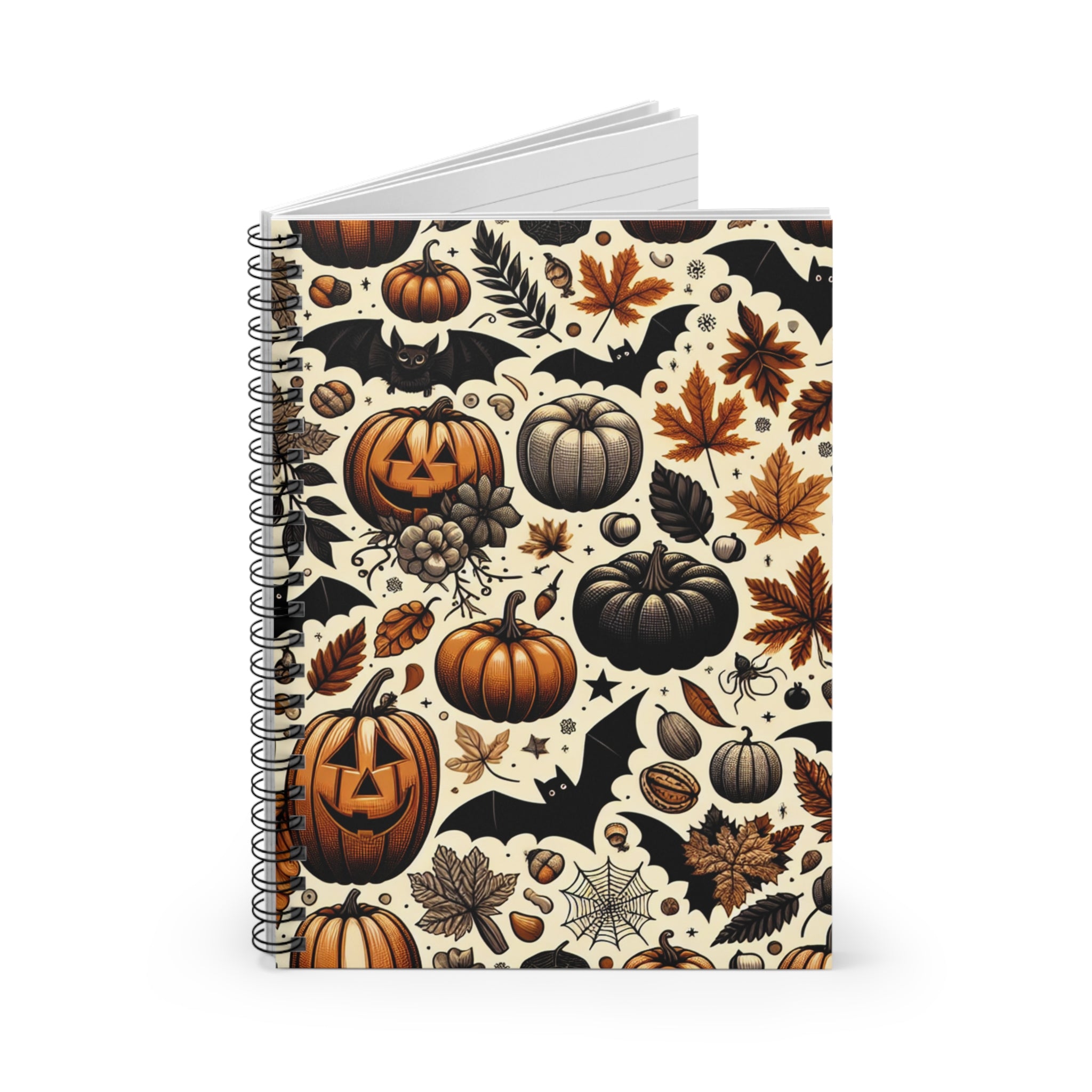 Autumn-Themed Spiral Notebook - Perfect for Fall Journaling, Halloween Planning, School Notes, Gift for Writers