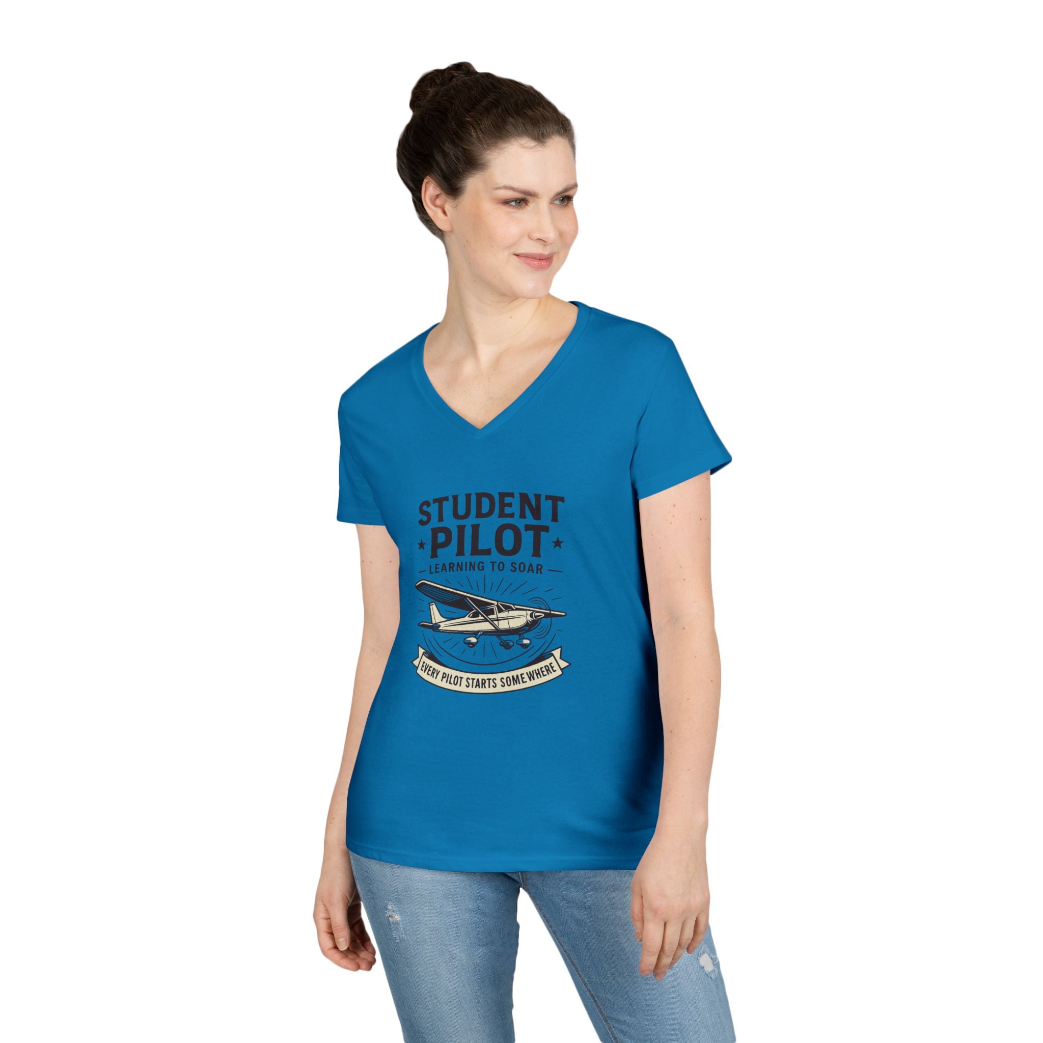 Student Pilot V-Neck T-Shirt, Gift for Aspiring Pilots, Aviation Enthusiast Tee, Airplane Lover Apparel, Flying School Shirt, Pilot [...]