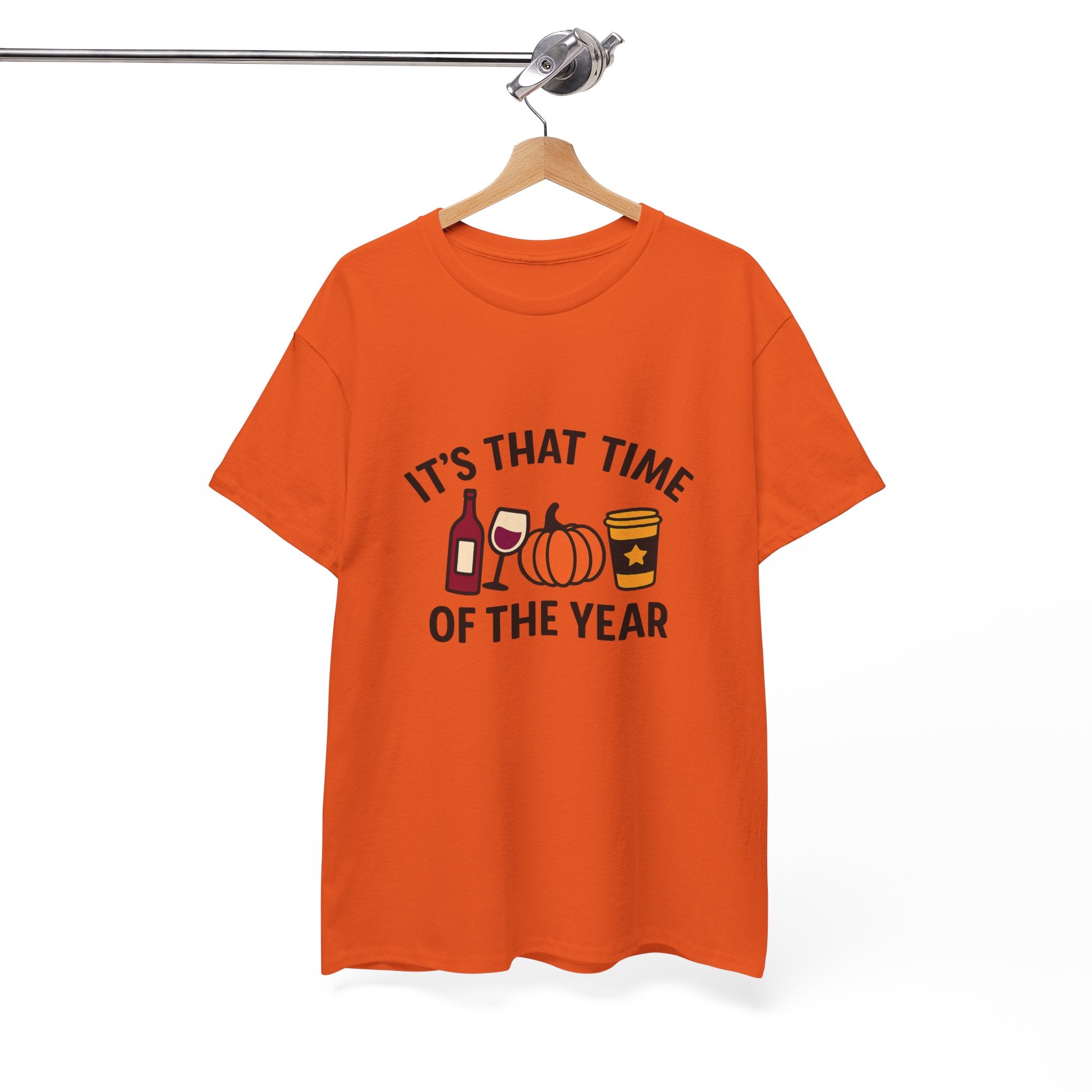 Autumn Vibes Unisex Heavy Cotton Tee - Perfect for Fall Celebrations, Thanksgiving Gatherings, Cozy Nights, Halloween Fun, and Wine Lovers!