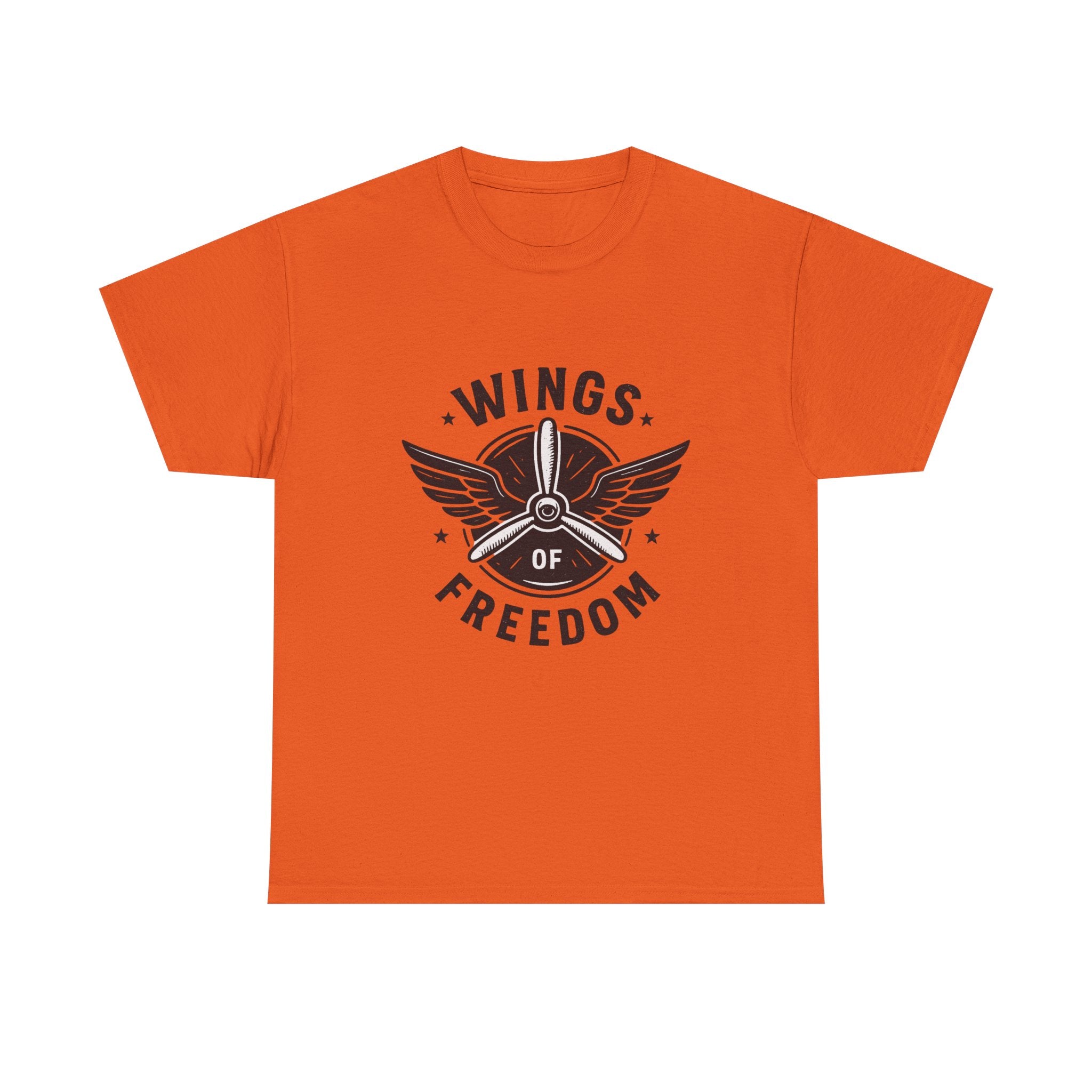 Wings of Freedom Unisex Heavy Cotton Tee – Perfect for Veterans, Freedom Lovers, Casual Wear, Gift for Dad, Patriotic Celebrations