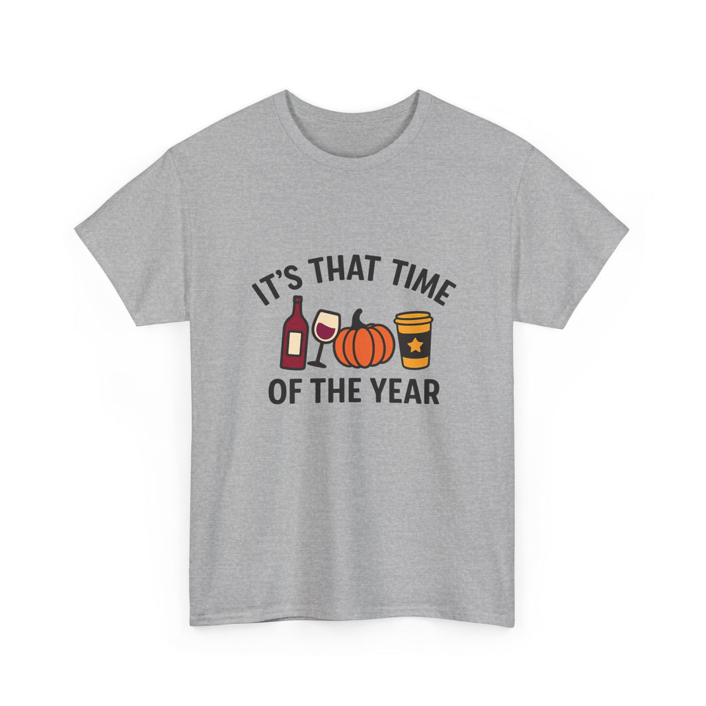 Autumn Vibes Unisex Heavy Cotton Tee - Perfect for Fall Celebrations, Thanksgiving Gatherings, Cozy Nights, Halloween Fun, and Wine Lovers!