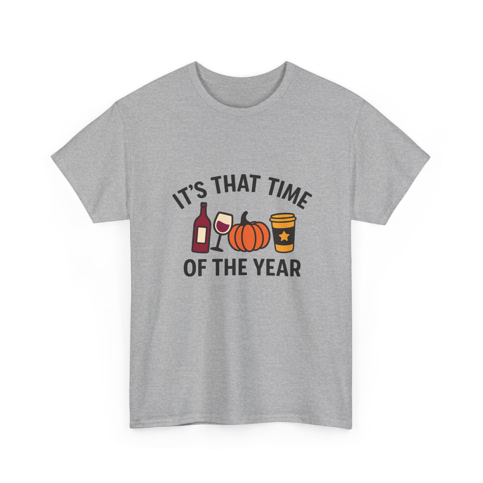 Autumn Vibes Unisex Heavy Cotton Tee - Perfect for Fall Celebrations, Thanksgiving Gatherings, Cozy Nights, Halloween Fun, and Wine Lovers!