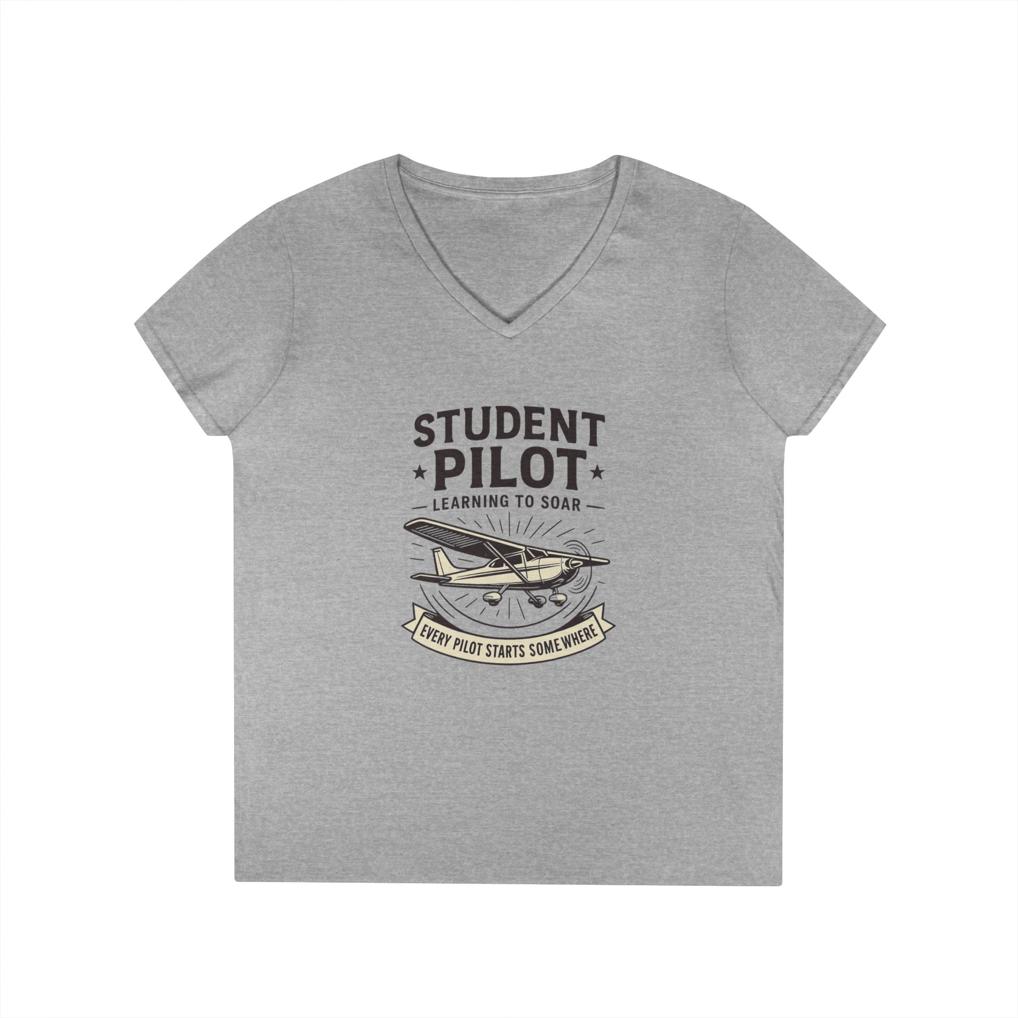Student Pilot V-Neck T-Shirt, Gift for Aspiring Pilots, Aviation Enthusiast Tee, Airplane Lover Apparel, Flying School Shirt, Pilot [...]