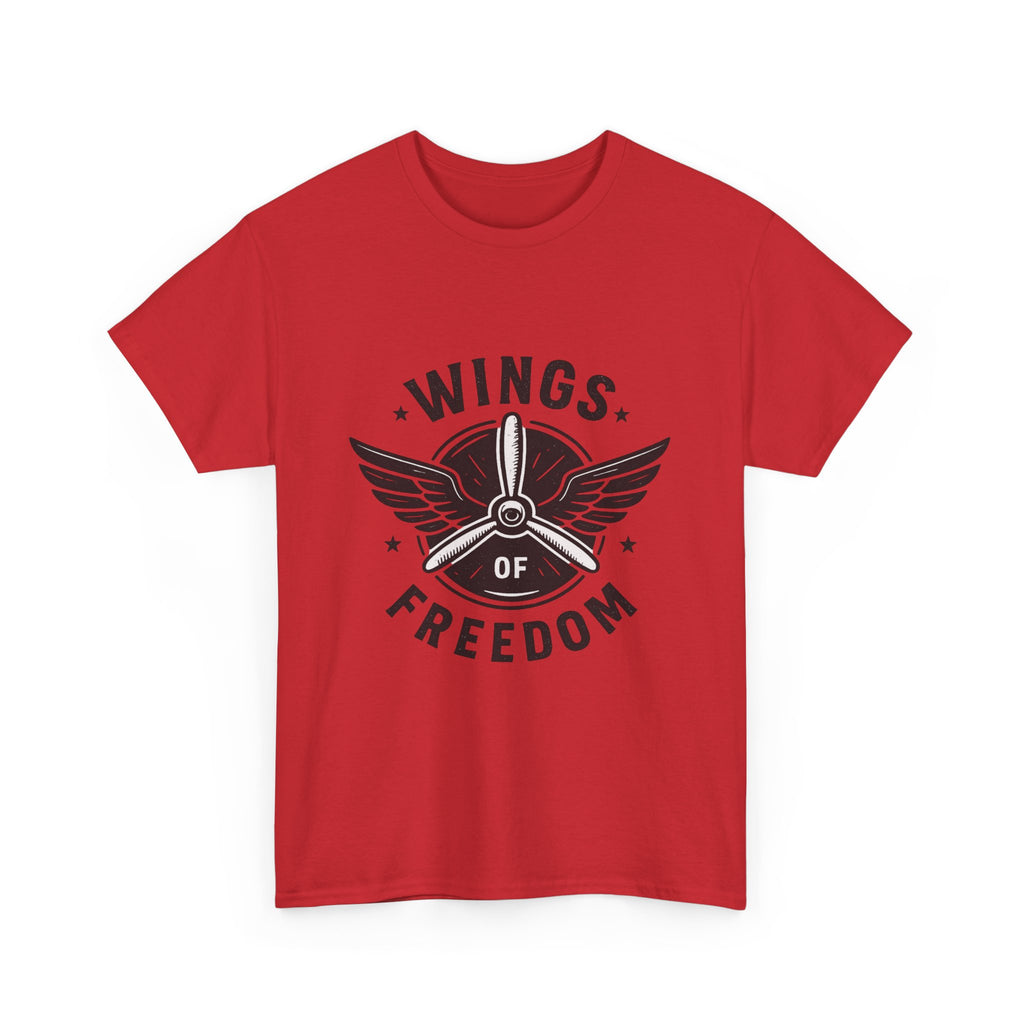 Wings of Freedom Unisex Heavy Cotton Tee – Perfect for Veterans, Freedom Lovers, Casual Wear, Gift for Dad, Patriotic Celebrations