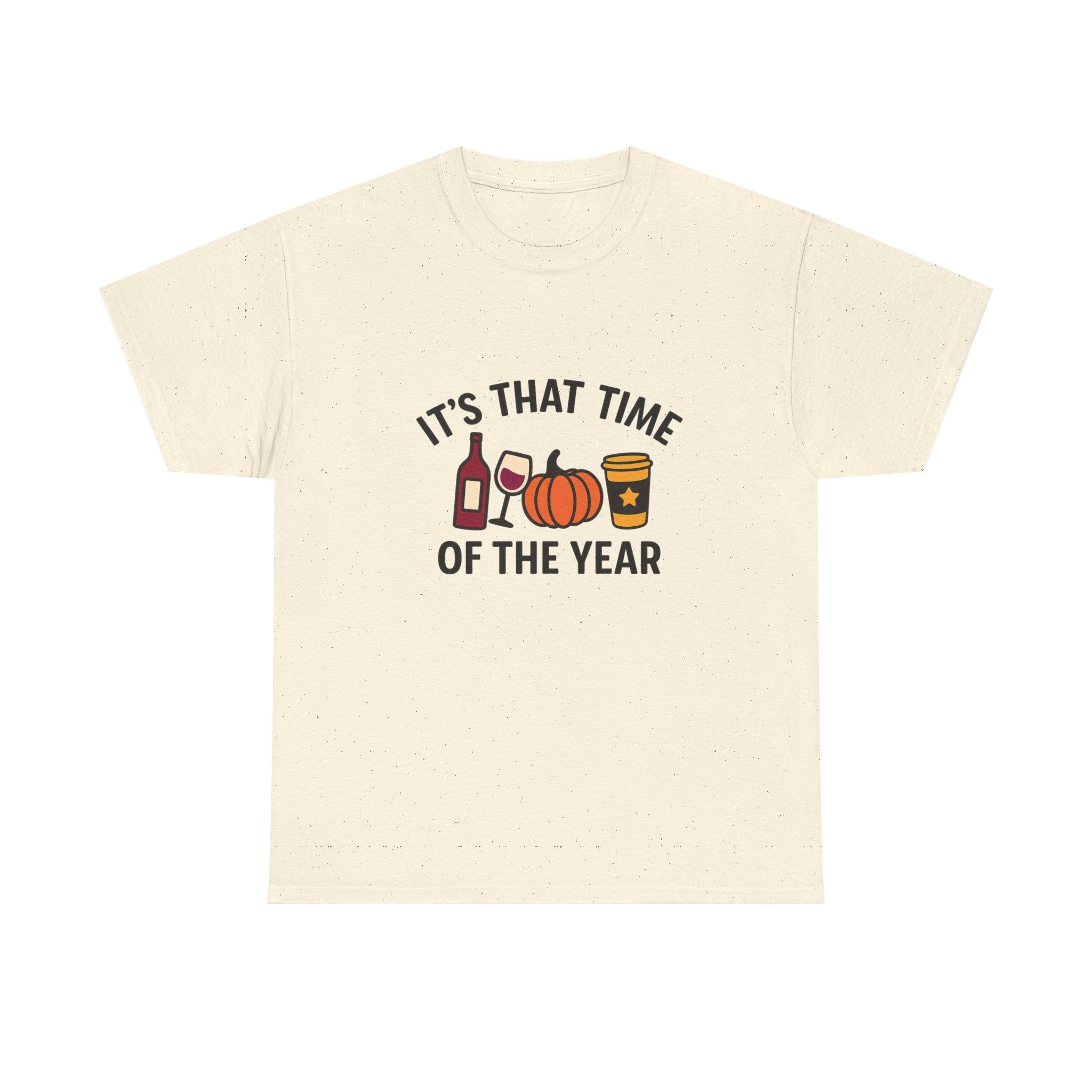 Autumn Vibes Unisex Heavy Cotton Tee - Perfect for Fall Celebrations, Thanksgiving Gatherings, Cozy Nights, Halloween Fun, and Wine Lovers!