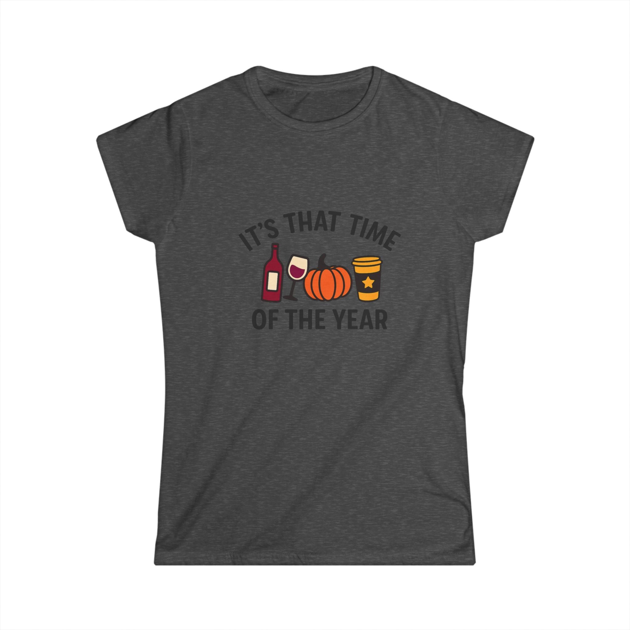 Festive Women's Softstyle Tee - Perfect for Fall Gatherings, Halloween Parties, Cozy Wine Moments, Seasonal Celebrations, Autumn Vibes