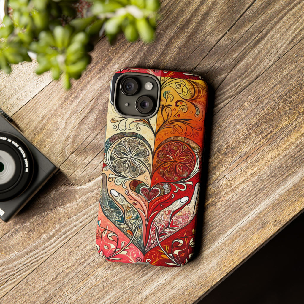 Colorful Artistic Phone Case for Tough Love, Gifts for Art Lovers, Unique Smartphone Accessories, Valentine's Day Gift