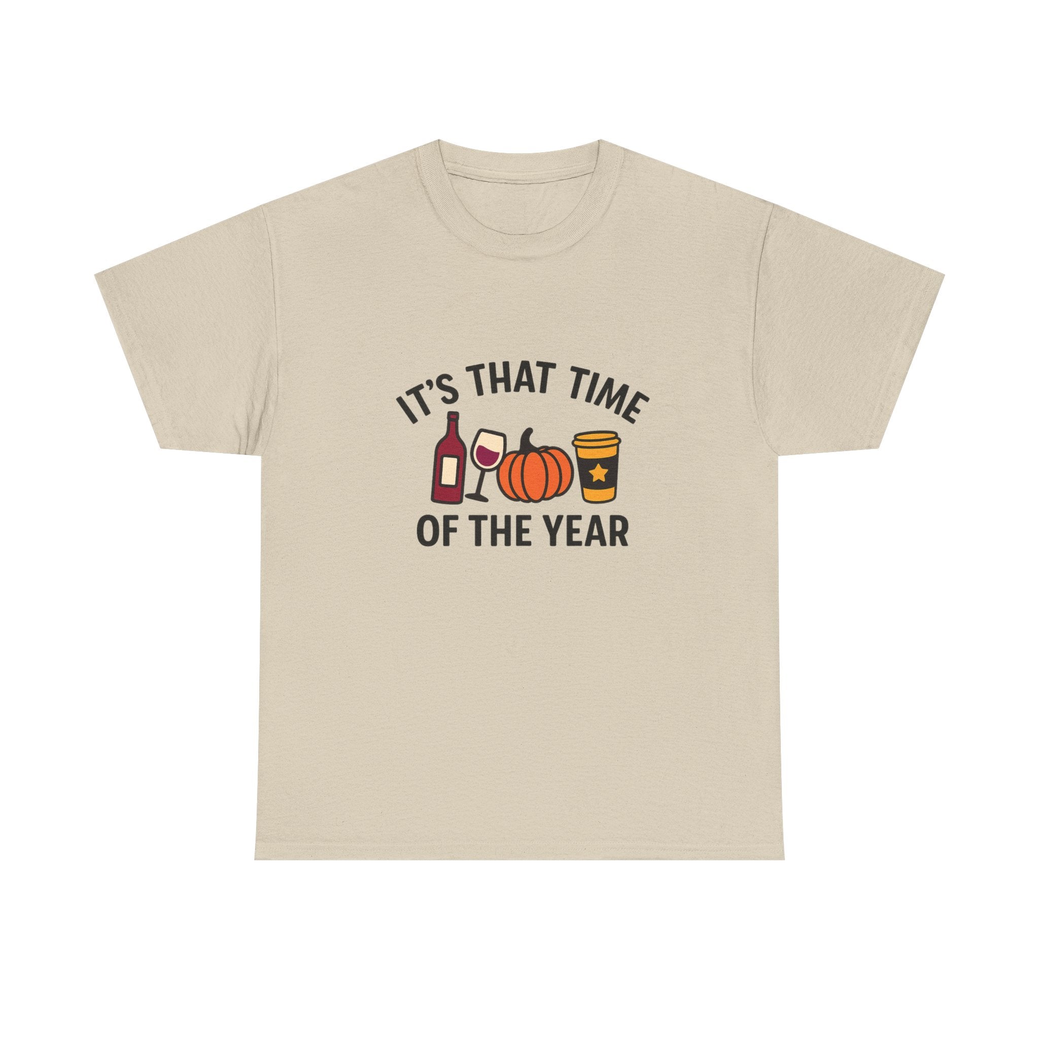Autumn Vibes Unisex Heavy Cotton Tee - Perfect for Fall Celebrations, Thanksgiving Gatherings, Cozy Nights, Halloween Fun, and Wine Lovers!