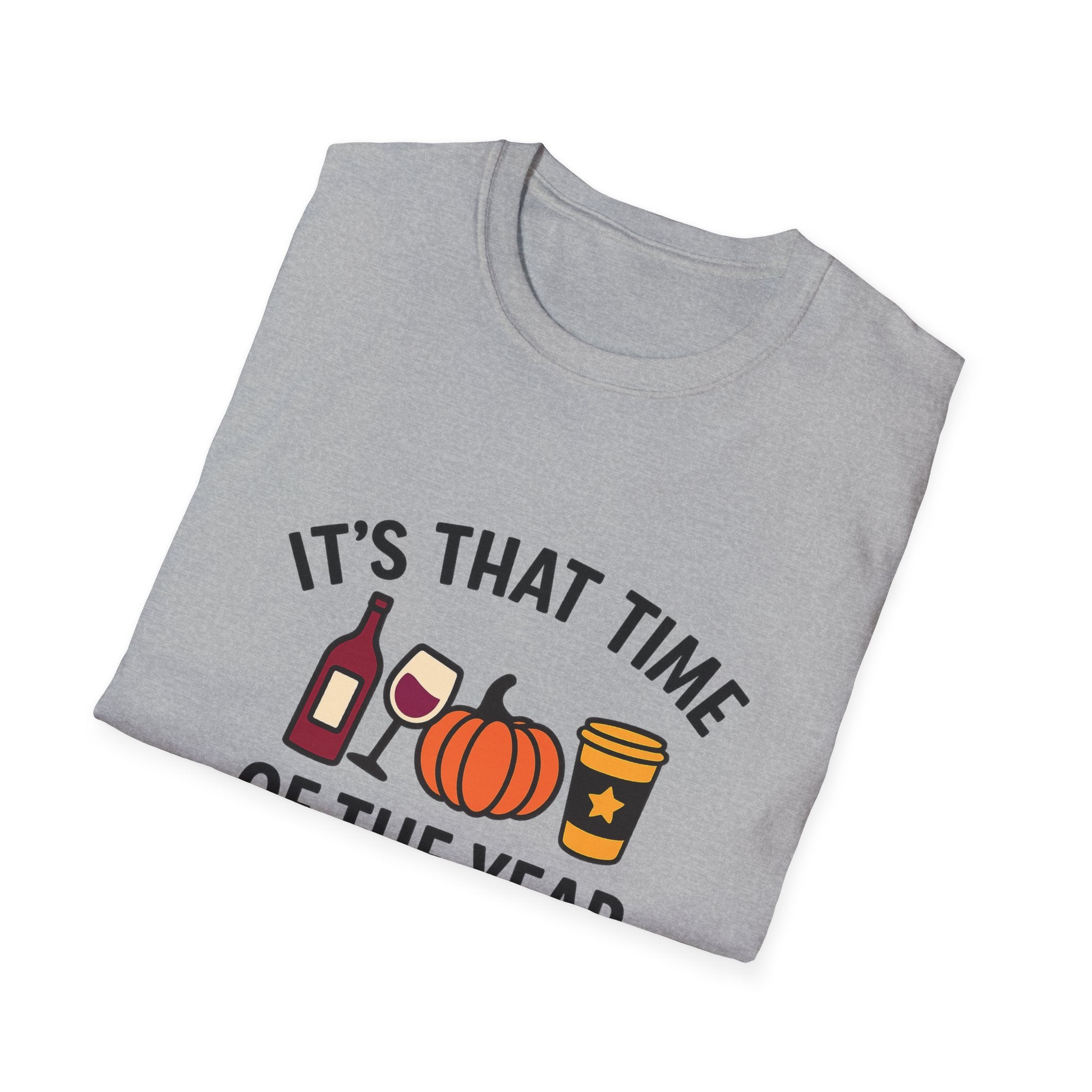 Fall Vibes Unisex T-Shirt, Cozy Autumn Tee, Halloween Shirt, Seasonal Gift, Wine Pumpkin Design