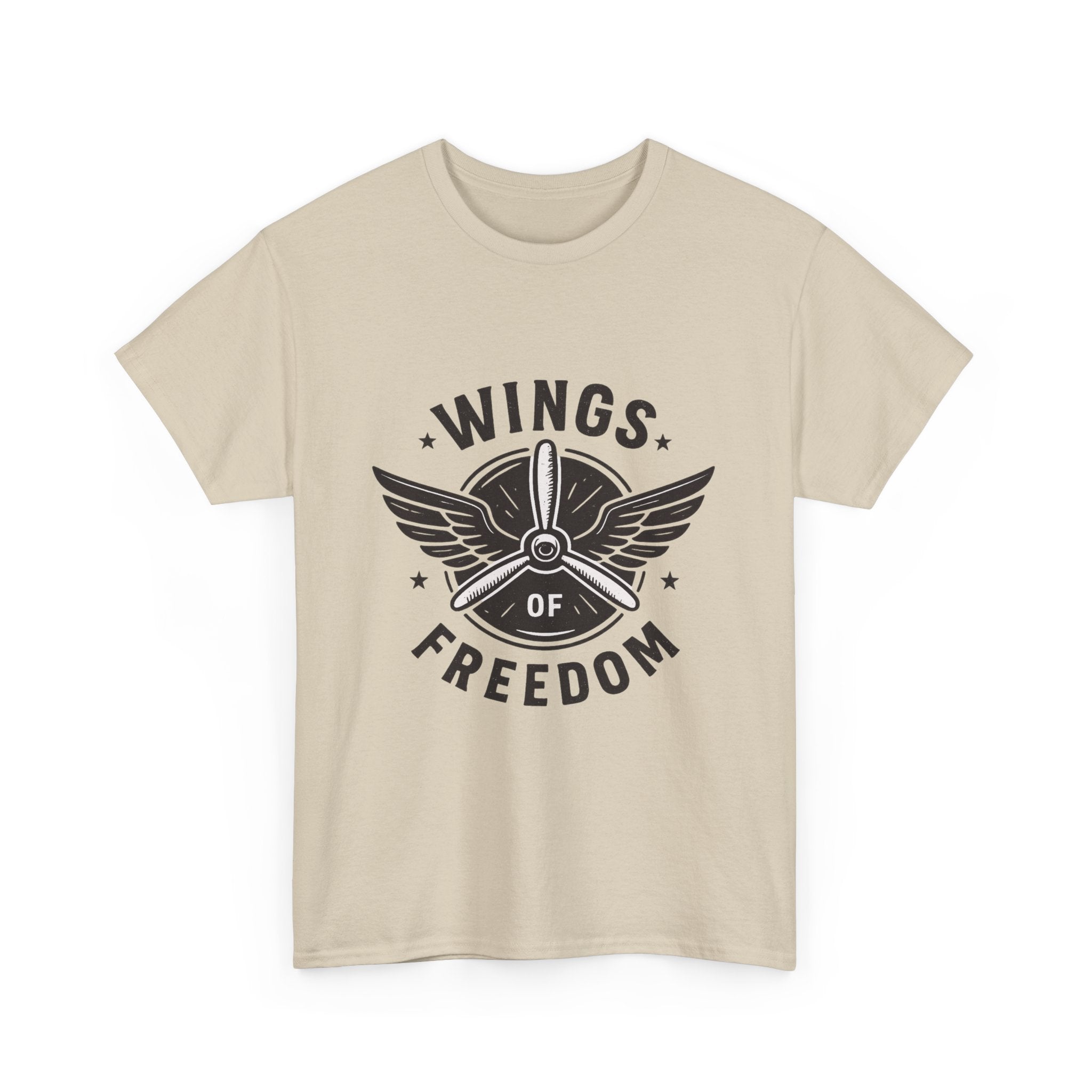 Wings of Freedom Unisex Heavy Cotton Tee – Perfect for Veterans, Freedom Lovers, Casual Wear, Gift for Dad, Patriotic Celebrations