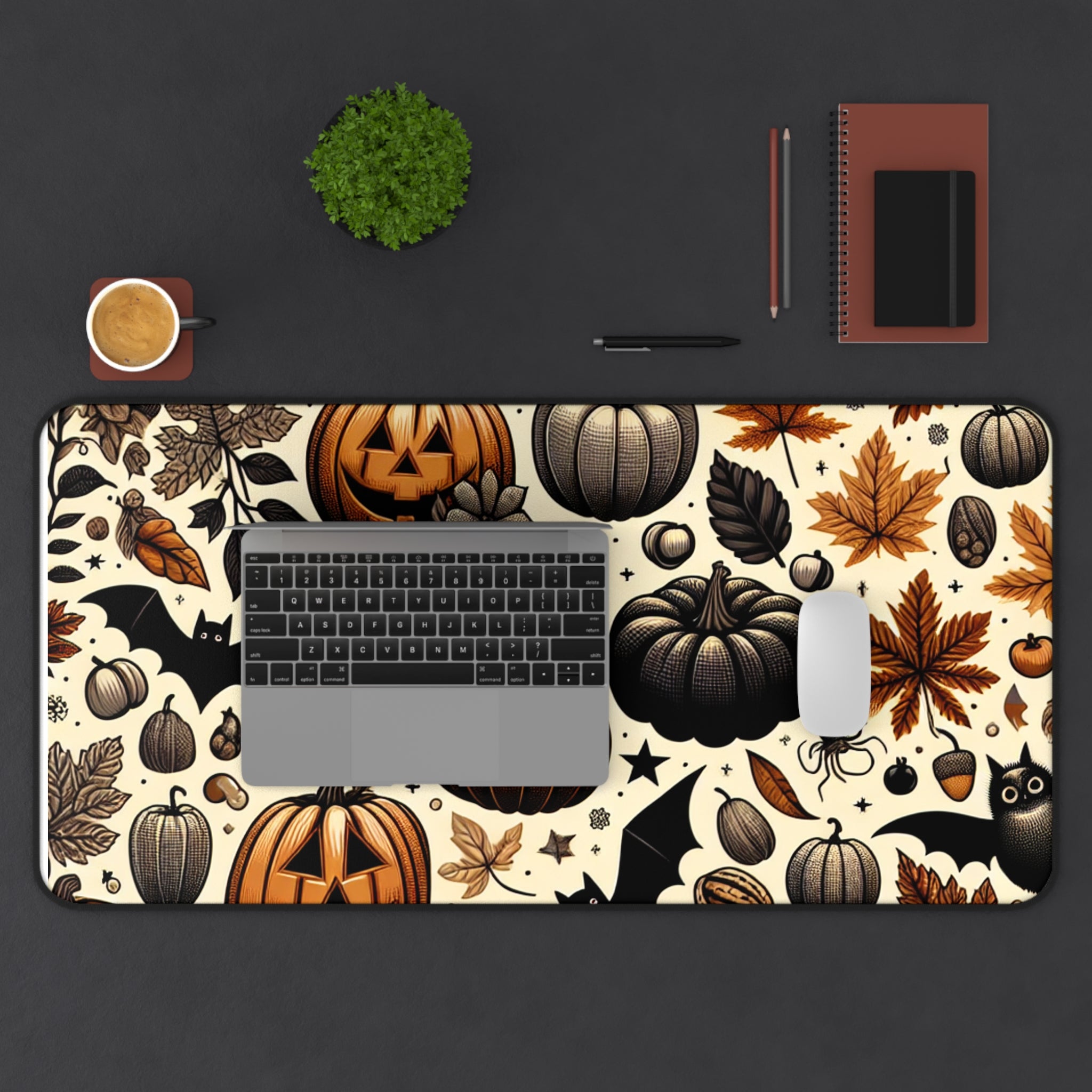 Halloween Desk Mat, Seasonal Home Decor, Office Accessories, Fall Decor, Pumpkin Table Protector