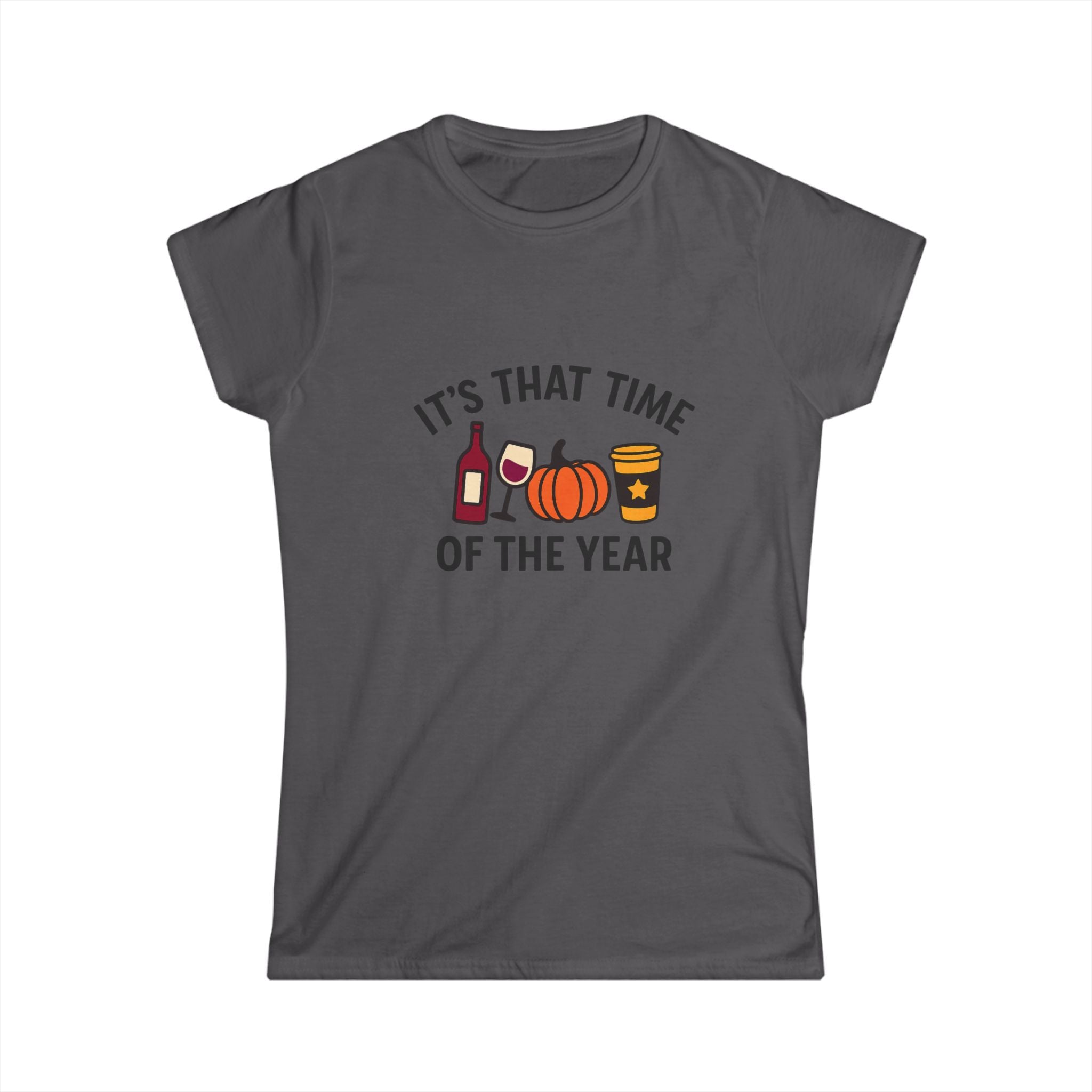 Festive Women's Softstyle Tee - Perfect for Fall Gatherings, Halloween Parties, Cozy Wine Moments, Seasonal Celebrations, Autumn Vibes