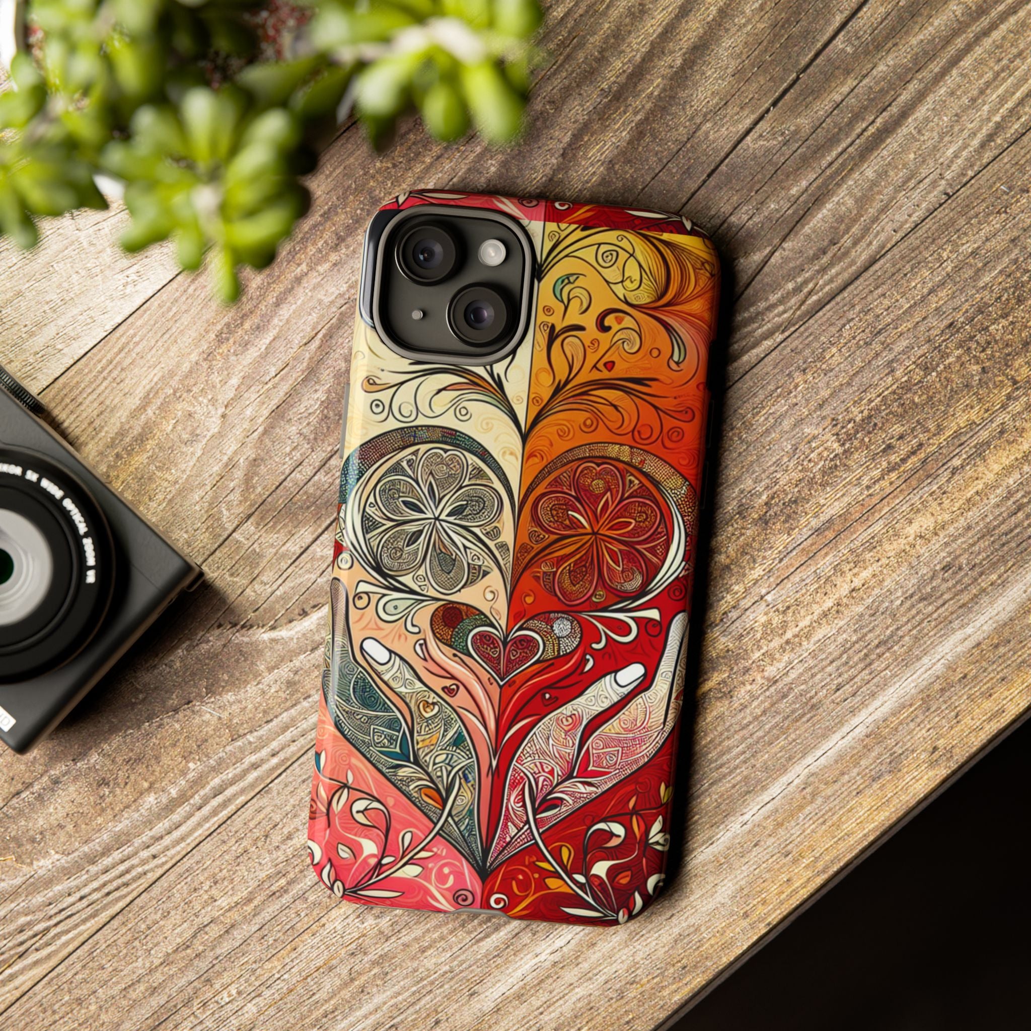Colorful Artistic Phone Case for Tough Love, Gifts for Art Lovers, Unique Smartphone Accessories, Valentine's Day Gift