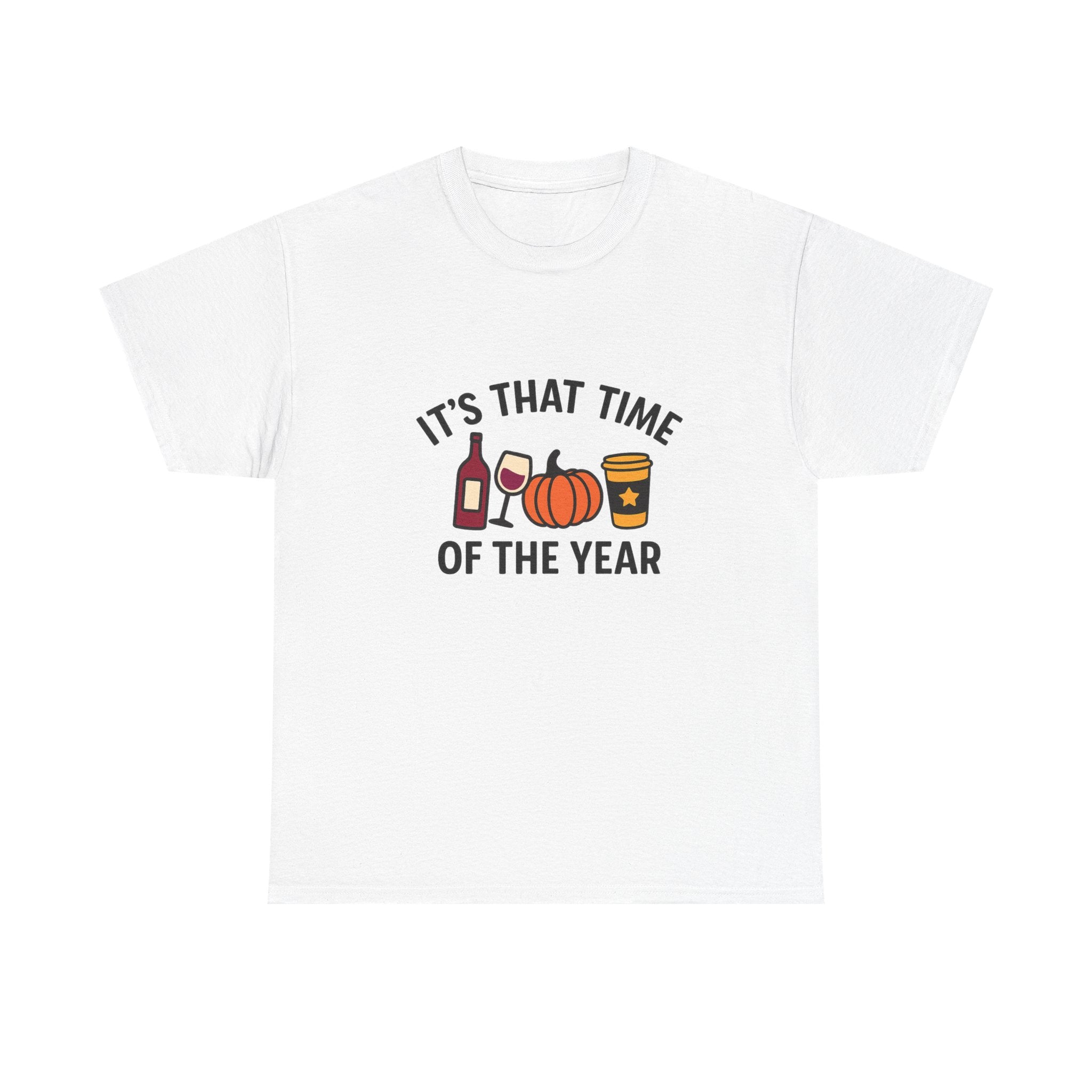 Autumn Vibes Unisex Heavy Cotton Tee - Perfect for Fall Celebrations, Thanksgiving Gatherings, Cozy Nights, Halloween Fun, and Wine Lovers!