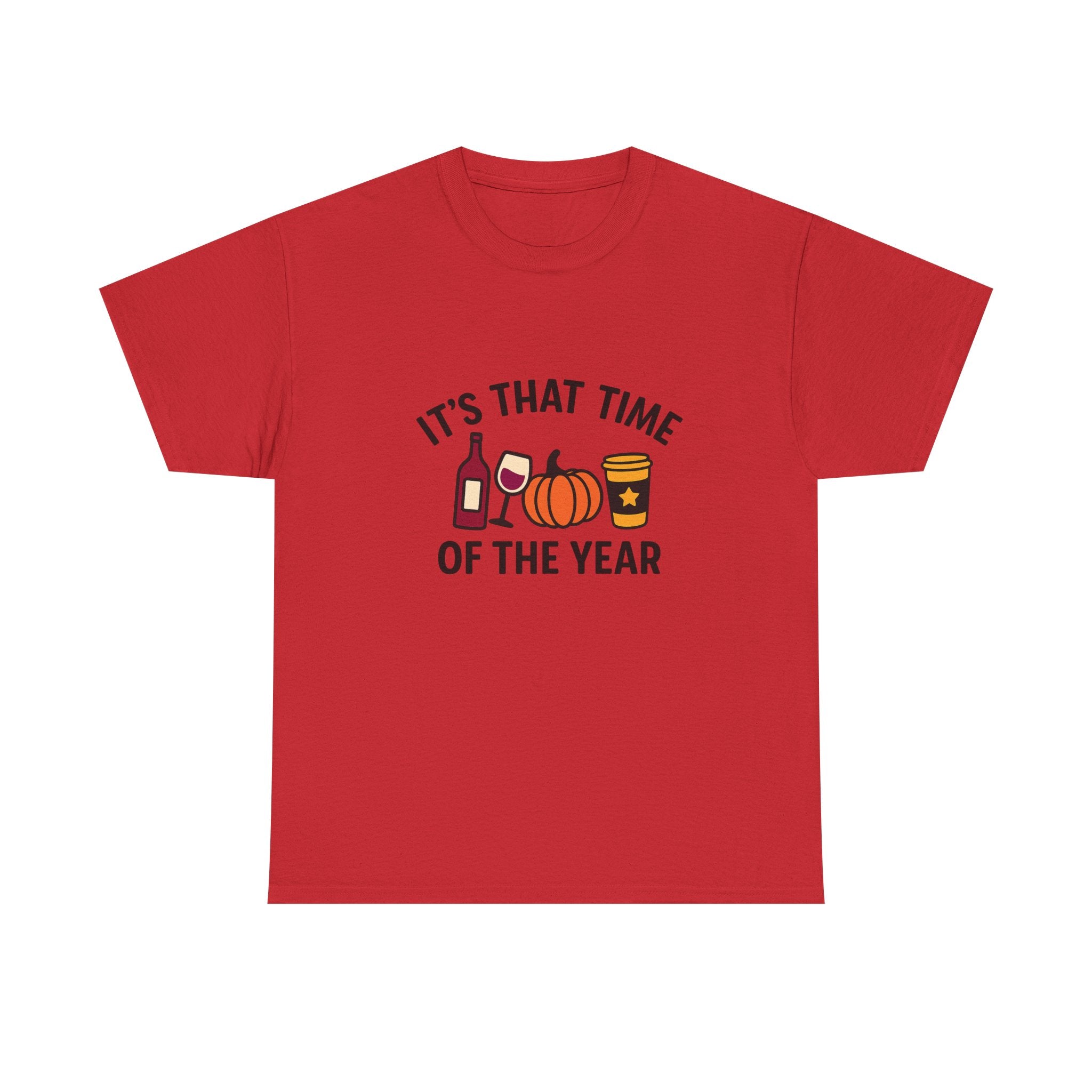 Autumn Vibes Unisex Heavy Cotton Tee - Perfect for Fall Celebrations, Thanksgiving Gatherings, Cozy Nights, Halloween Fun, and Wine Lovers!