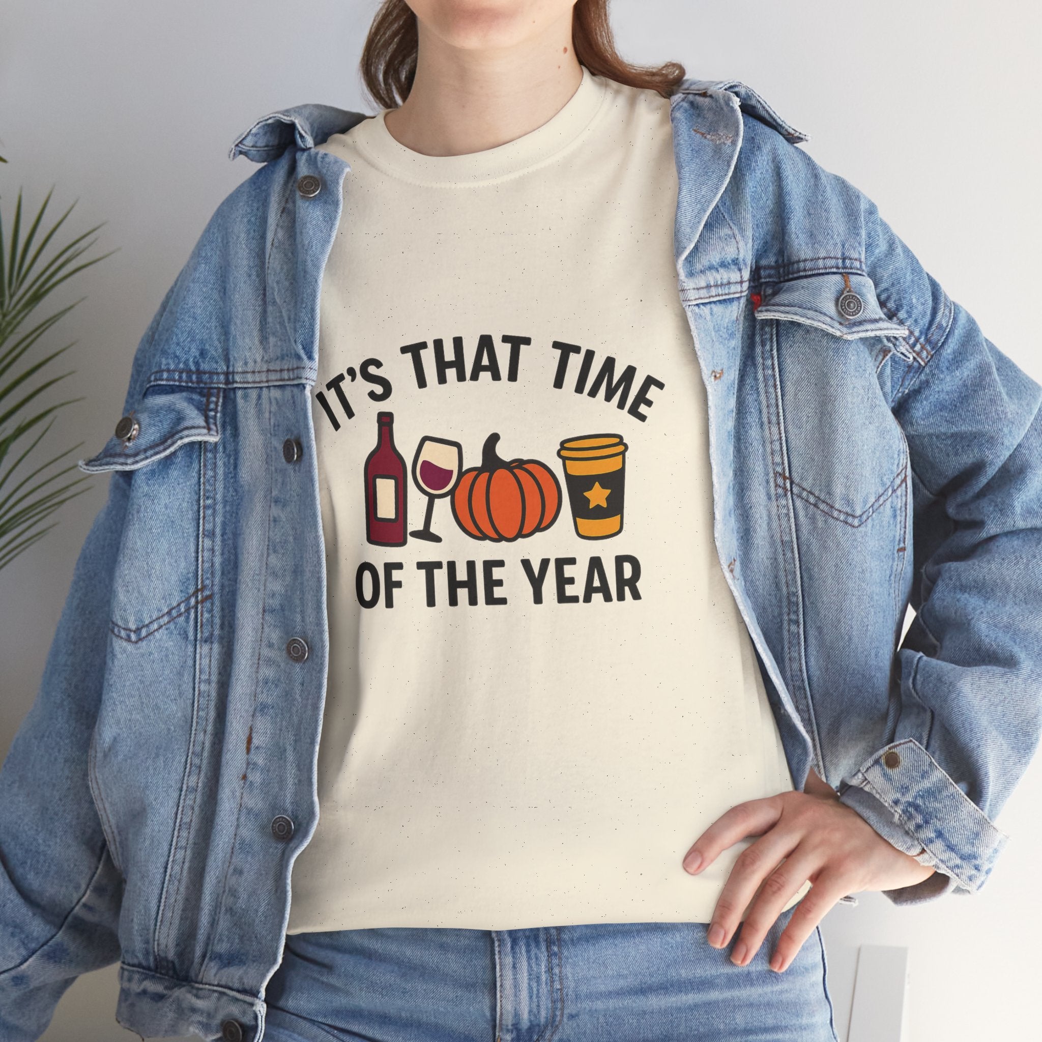 Autumn Vibes Unisex Heavy Cotton Tee - Perfect for Fall Celebrations, Thanksgiving Gatherings, Cozy Nights, Halloween Fun, and Wine Lovers!
