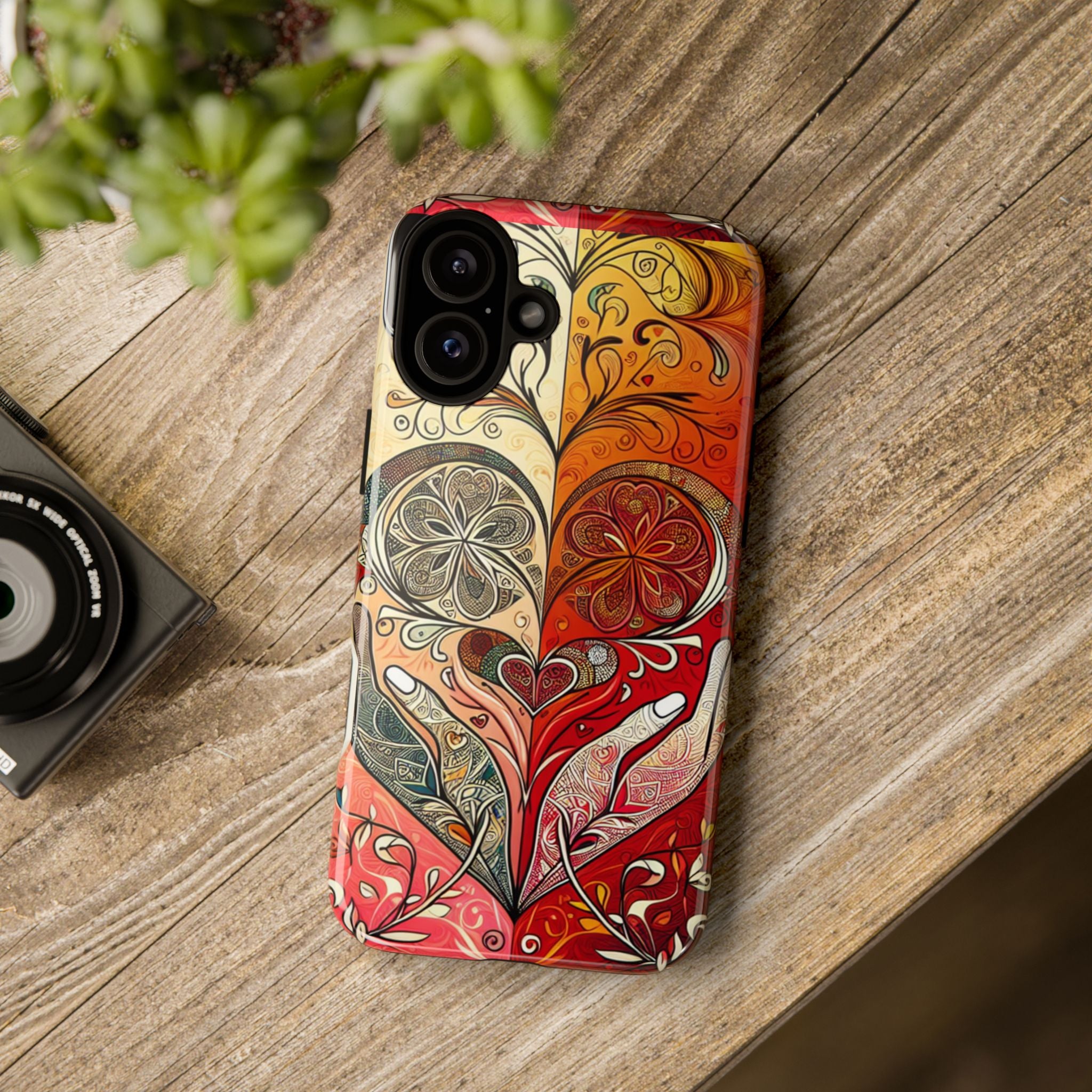 Colorful Artistic Phone Case for Tough Love, Gifts for Art Lovers, Unique Smartphone Accessories, Valentine's Day Gift
