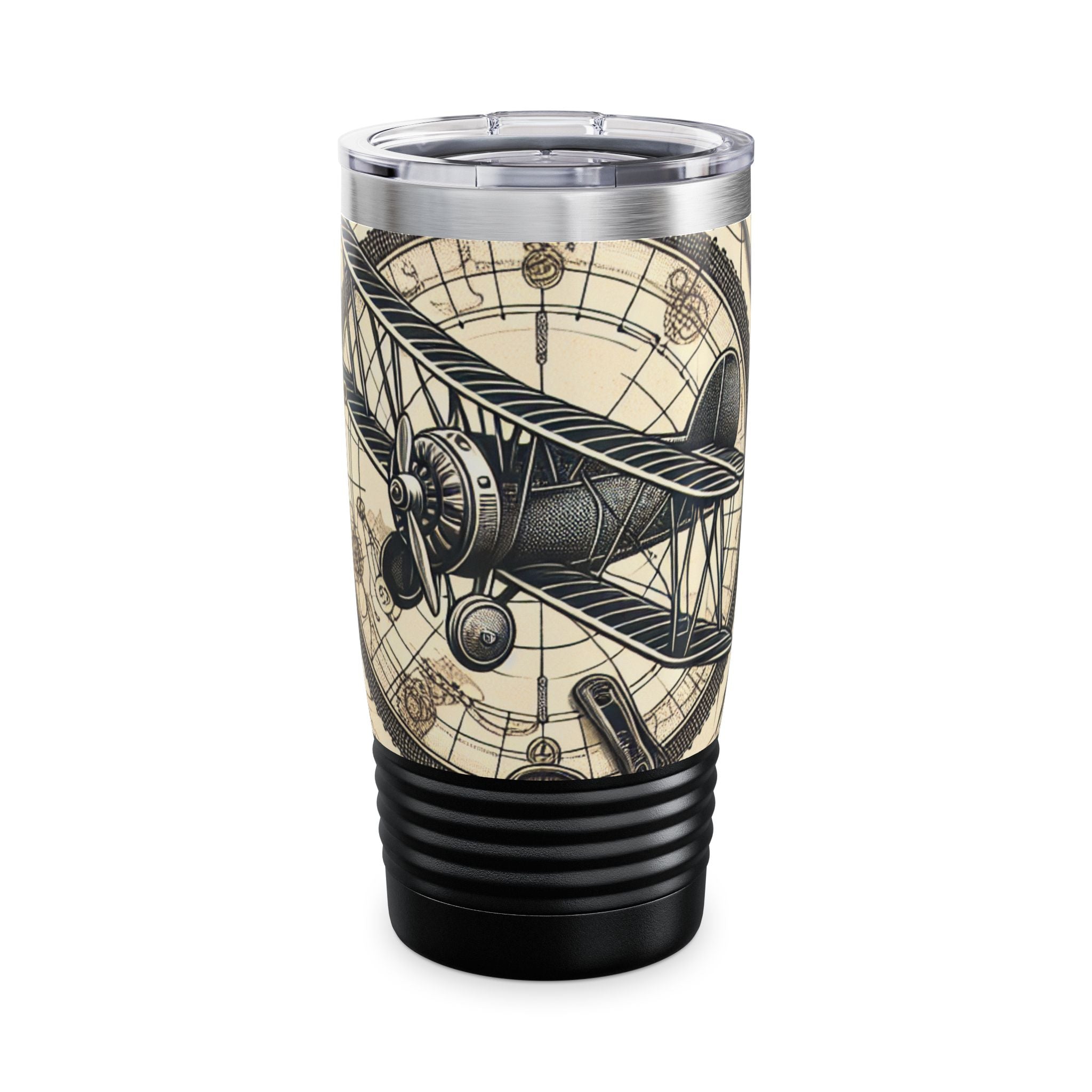 Vintage Aviation Ringneck Tumbler, 20oz Travel Mug for Outdoor Lovers, Gift for Aviation Enthusiasts, Camping, Birthday