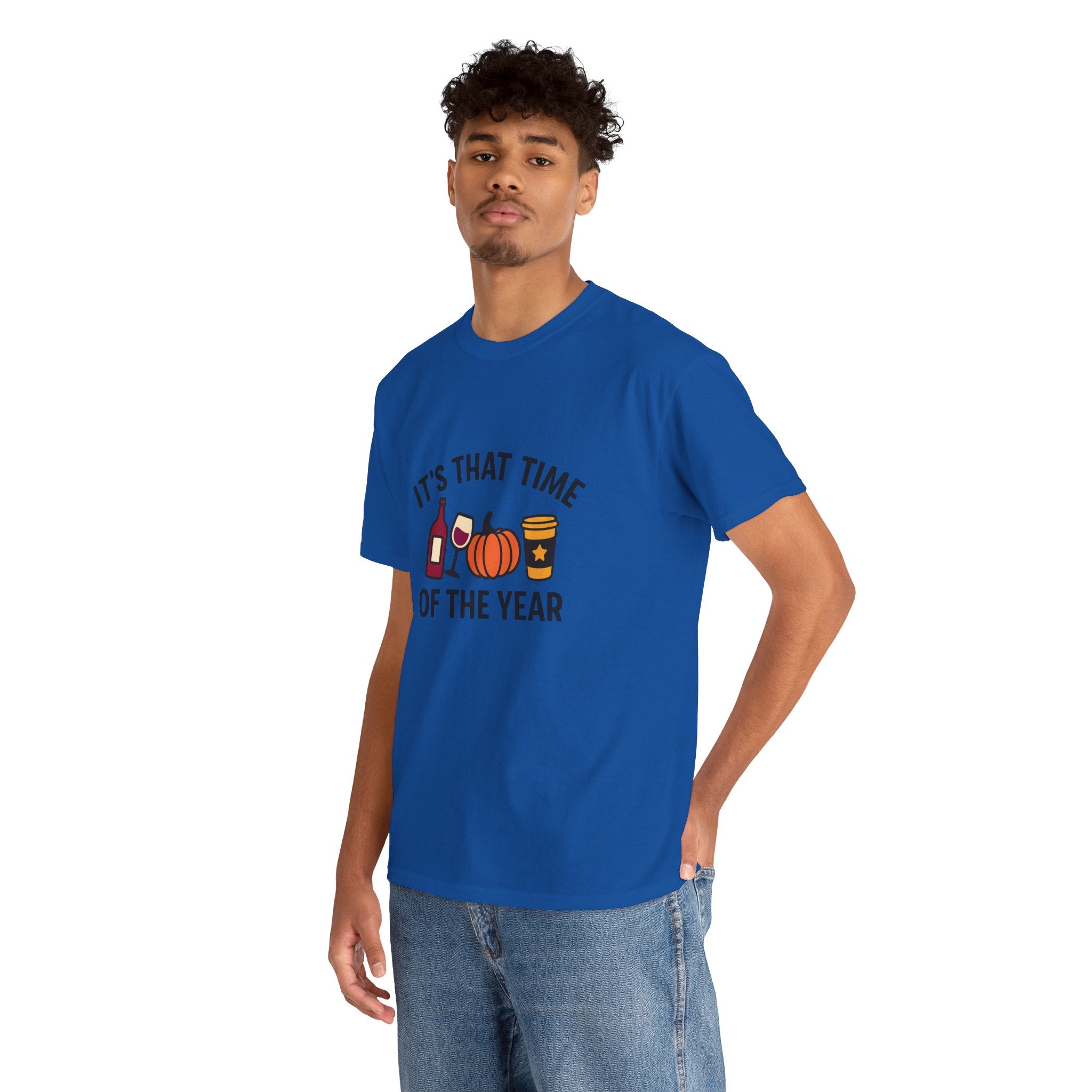 Autumn Vibes Unisex Heavy Cotton Tee - Perfect for Fall Celebrations, Thanksgiving Gatherings, Cozy Nights, Halloween Fun, and Wine Lovers!