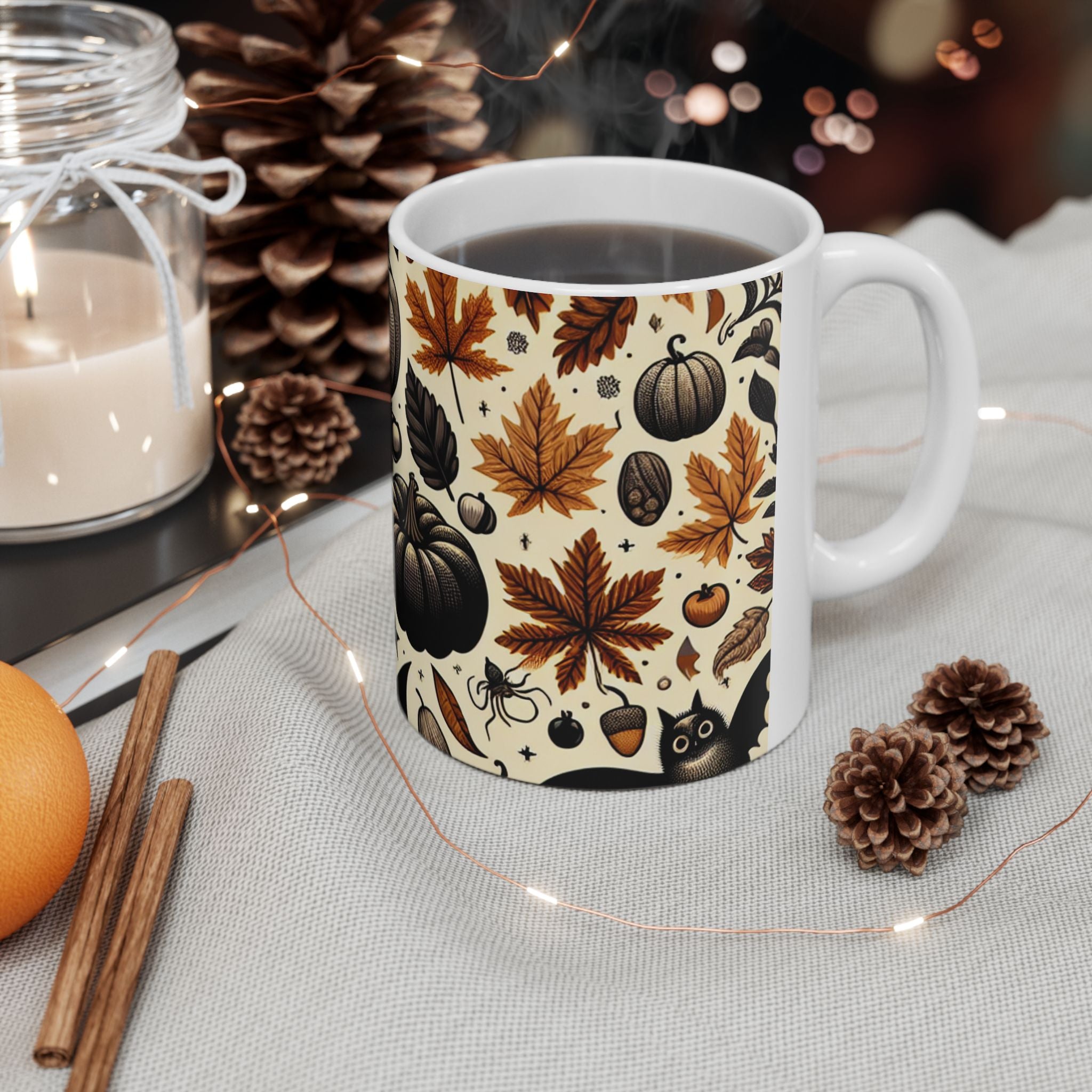 Autumn Pumpkin Ceramic Mug, Cozy Coffee Cup, Fall Decor, Halloween Vibes, Seasonal Drinkware, Gift for Pumpkin Lovers