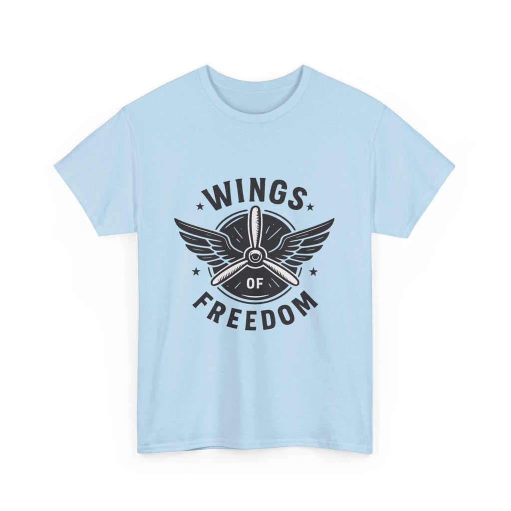 Wings of Freedom Unisex Heavy Cotton Tee – Perfect for Veterans, Freedom Lovers, Casual Wear, Gift for Dad, Patriotic Celebrations
