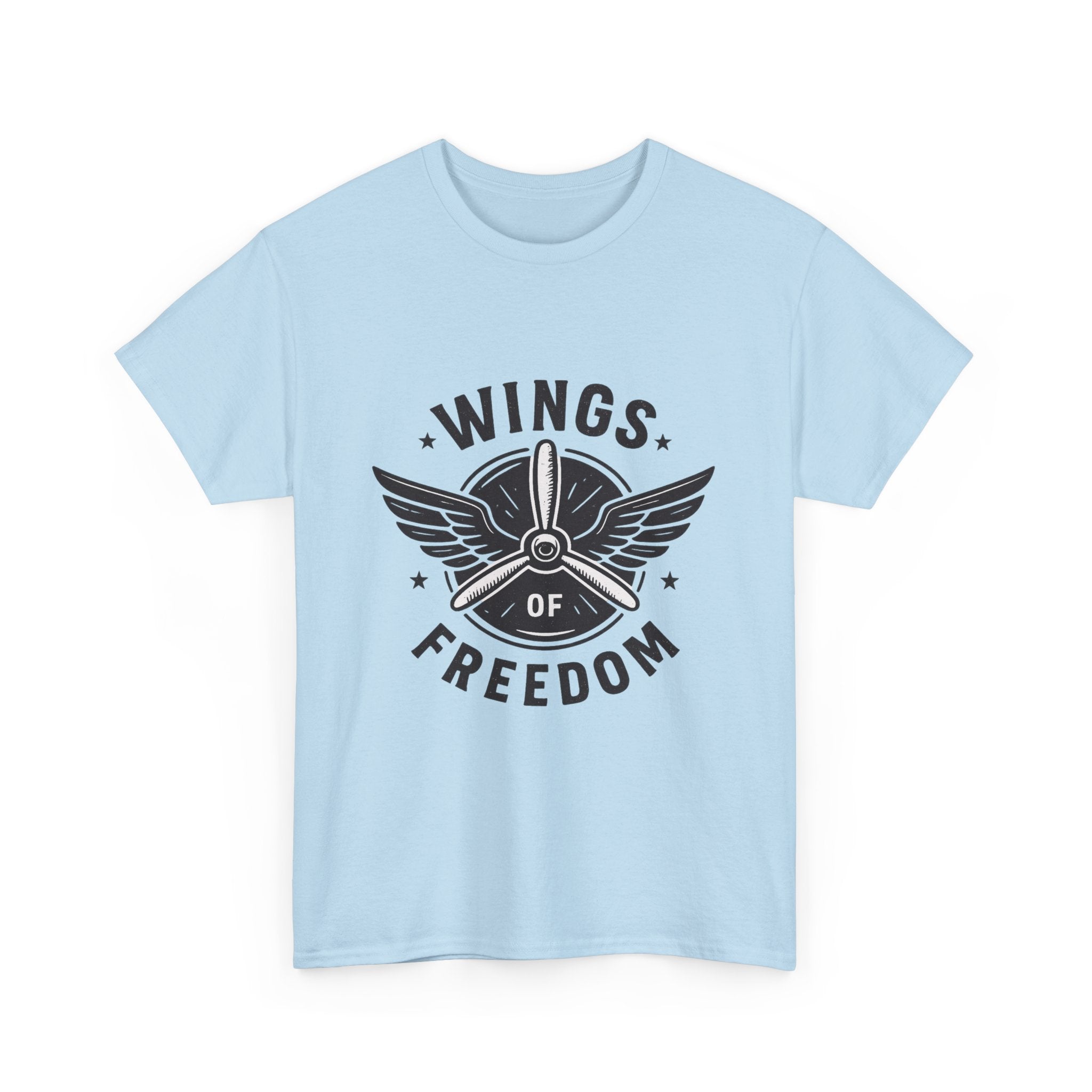 Wings of Freedom Unisex Heavy Cotton Tee – Perfect for Veterans, Freedom Lovers, Casual Wear, Gift for Dad, Patriotic Celebrations