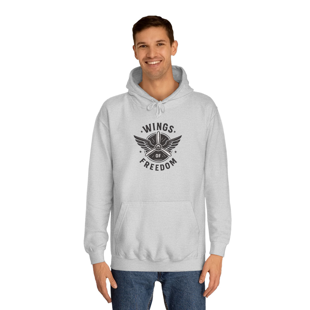Wings of Freedom Unisex College Hoodie, Cozy Hoodie, College Apparel, Gift for Students, Casual Wear