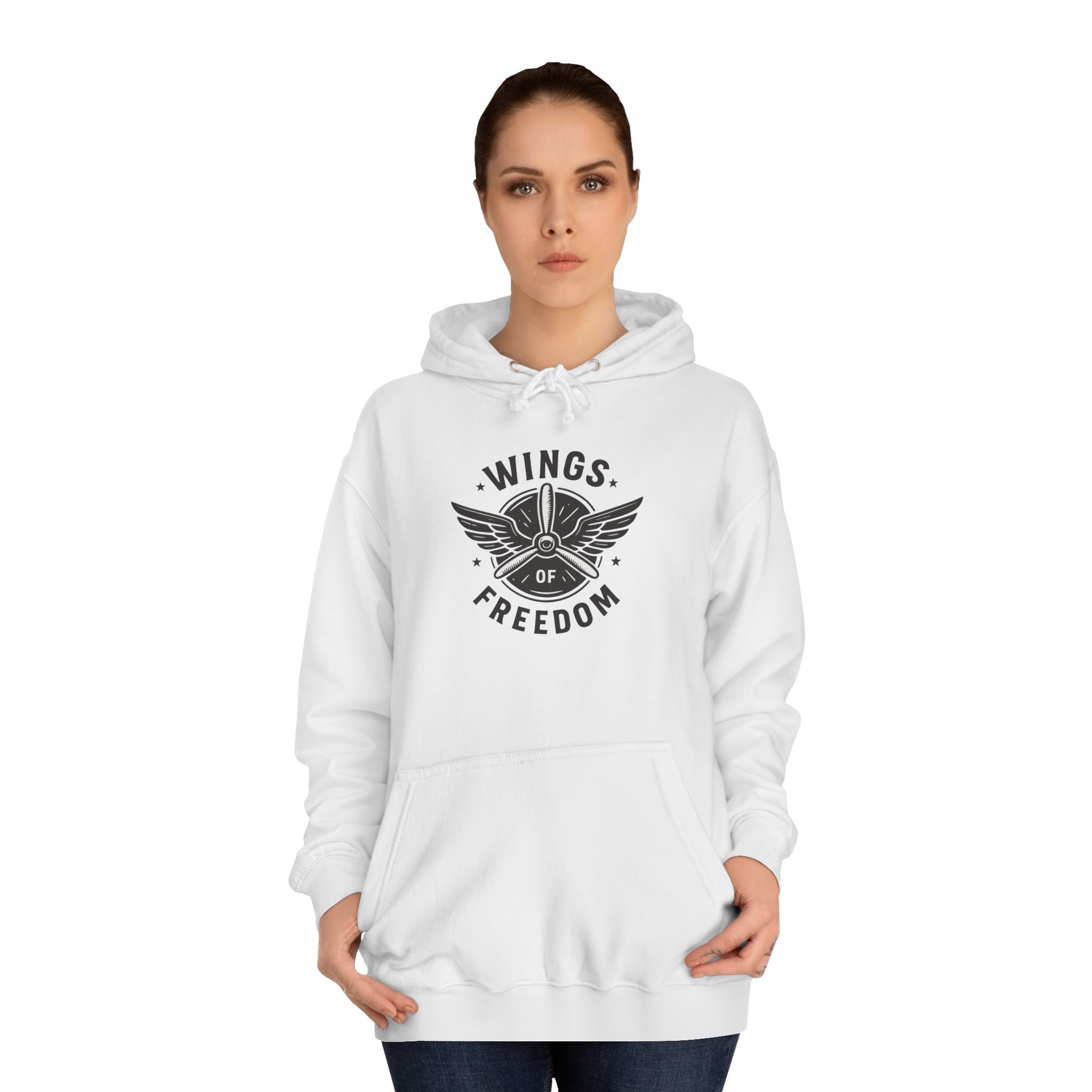 Wings of Freedom Unisex College Hoodie, Cozy Hoodie, College Apparel, Gift for Students, Casual Wear