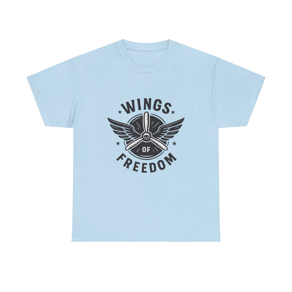 Wings of Freedom Unisex Heavy Cotton Tee – Perfect for Veterans, Freedom Lovers, Casual Wear, Gift for Dad, Patriotic Celebrations