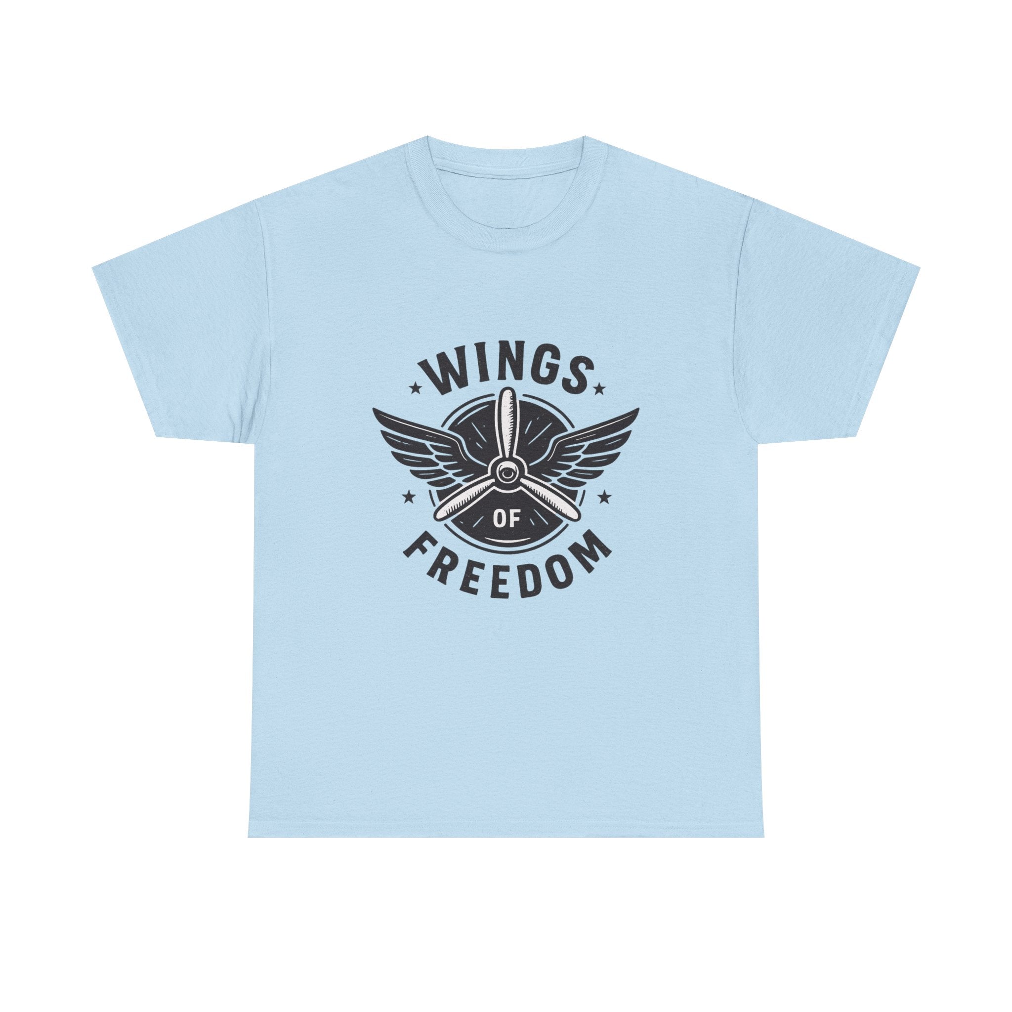 Wings of Freedom Unisex Heavy Cotton Tee – Perfect for Veterans, Freedom Lovers, Casual Wear, Gift for Dad, Patriotic Celebrations