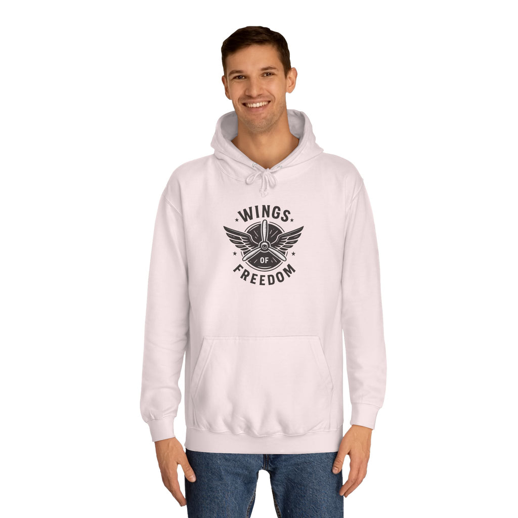 Wings of Freedom Unisex College Hoodie, Cozy Hoodie, College Apparel, Gift for Students, Casual Wear