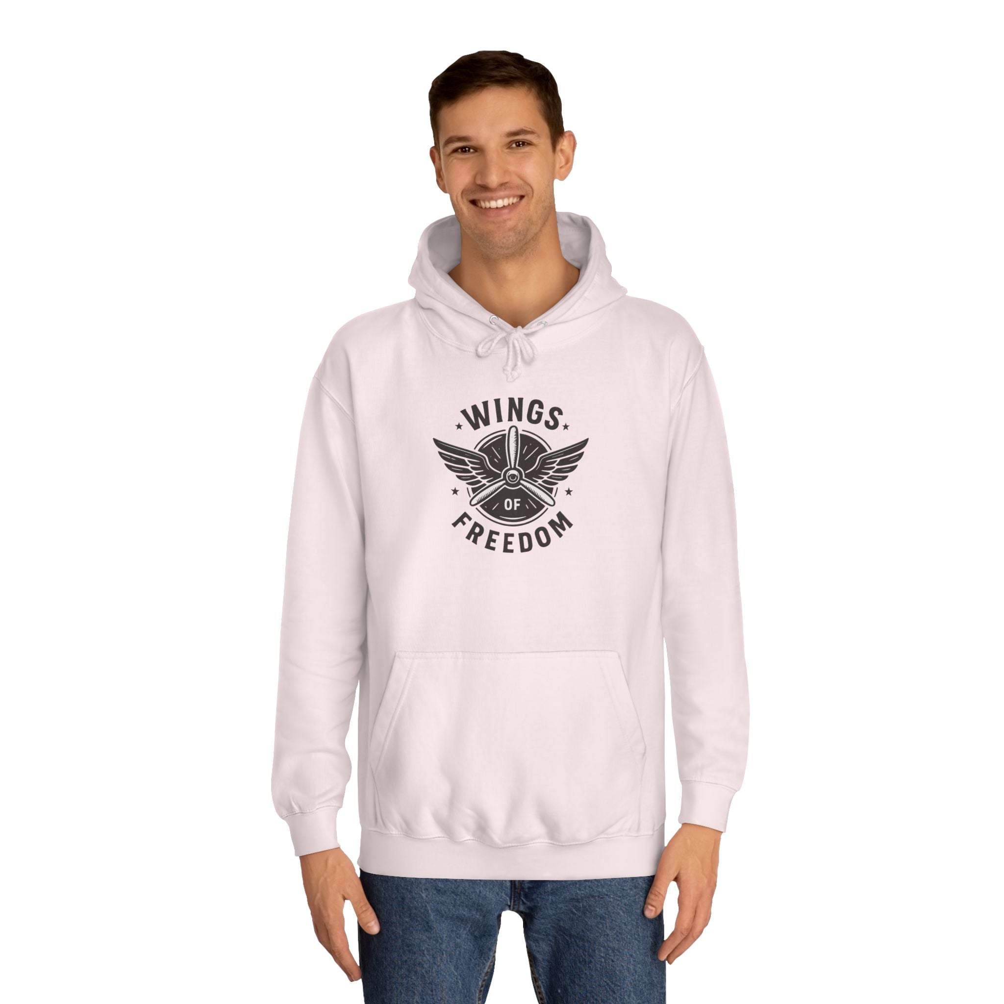 Wings of Freedom Unisex College Hoodie, Cozy Hoodie, College Apparel, Gift for Students, Casual Wear