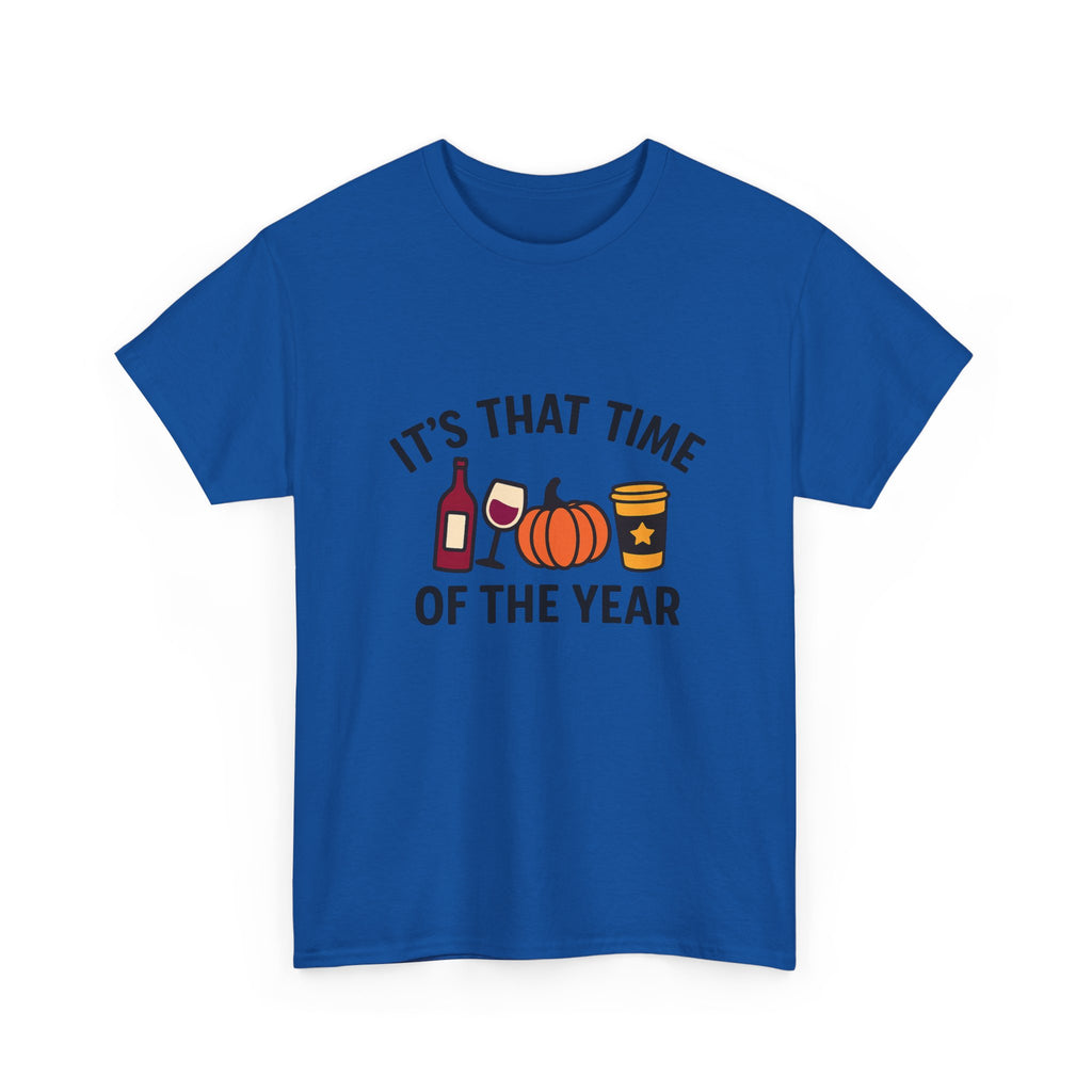 Autumn Vibes Unisex Heavy Cotton Tee - Perfect for Fall Celebrations, Thanksgiving Gatherings, Cozy Nights, Halloween Fun, and Wine Lovers!