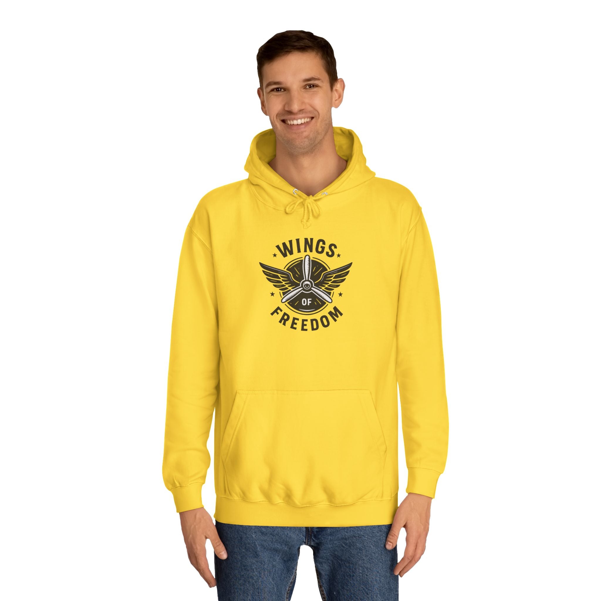 Wings of Freedom Unisex College Hoodie, Cozy Hoodie, College Apparel, Gift for Students, Casual Wear