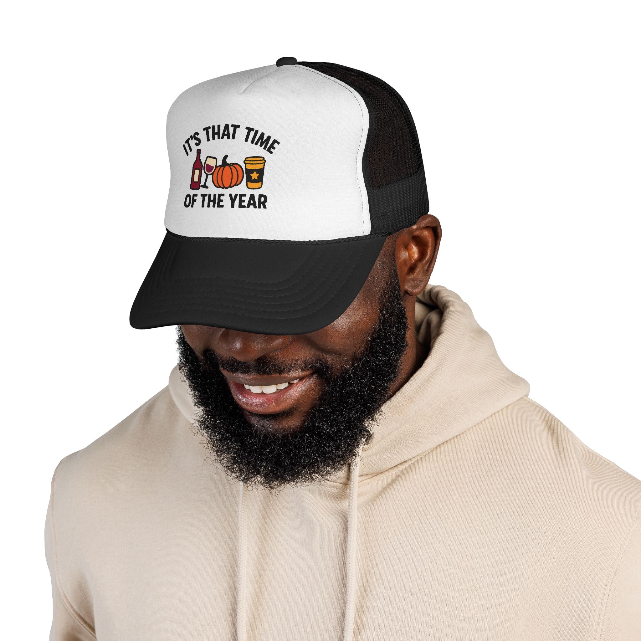 Seasonal Trucker Cap, Fall Vibes Hat, Autumn Accessories, Funny Caps for Parties, Harvest Celebration Gear