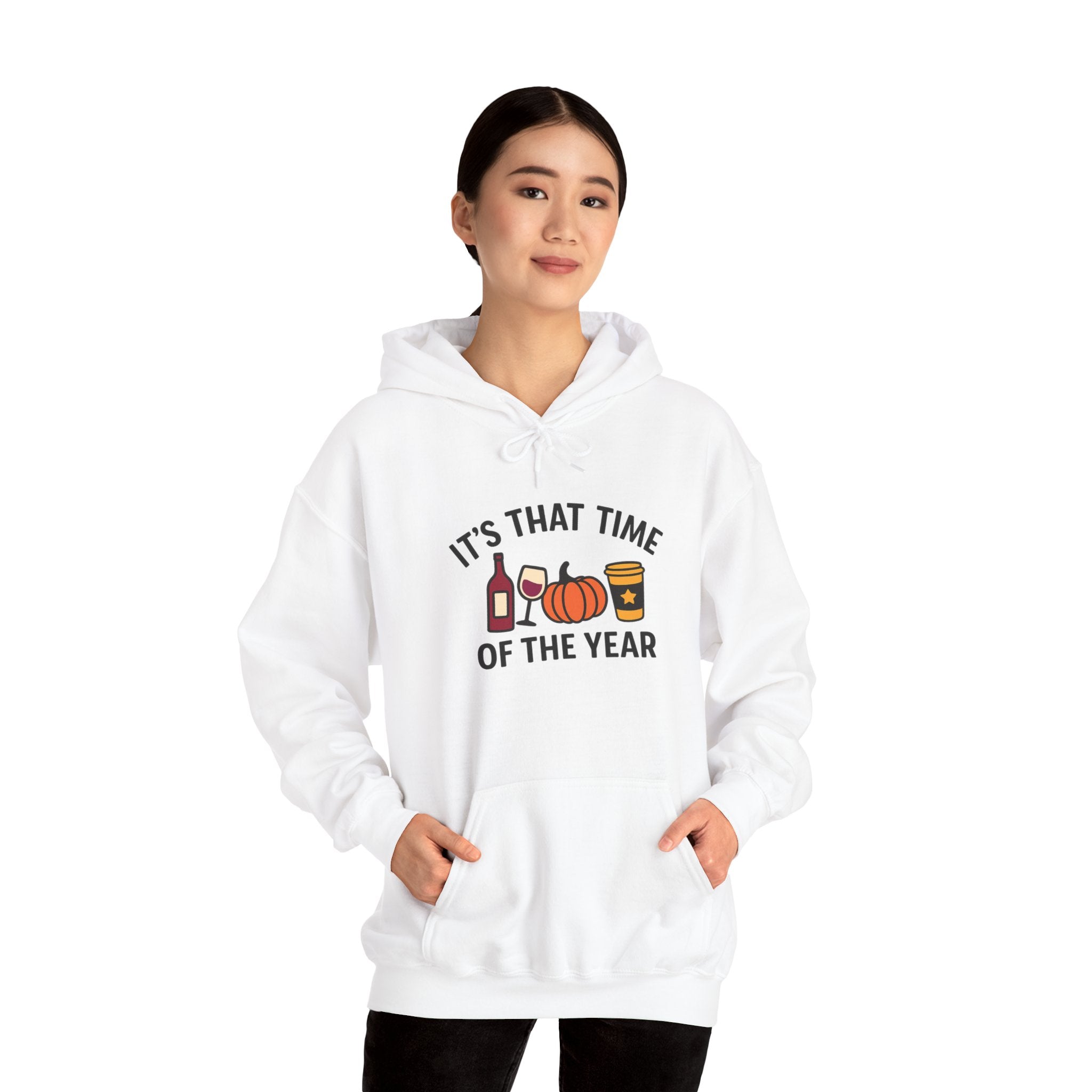 Fall Vibes Hoodie - Seasonal and Funny Unisex Heavy Blend™ Hooded Sweatshirt for Coffee, Wine, and Pumpkin Lovers