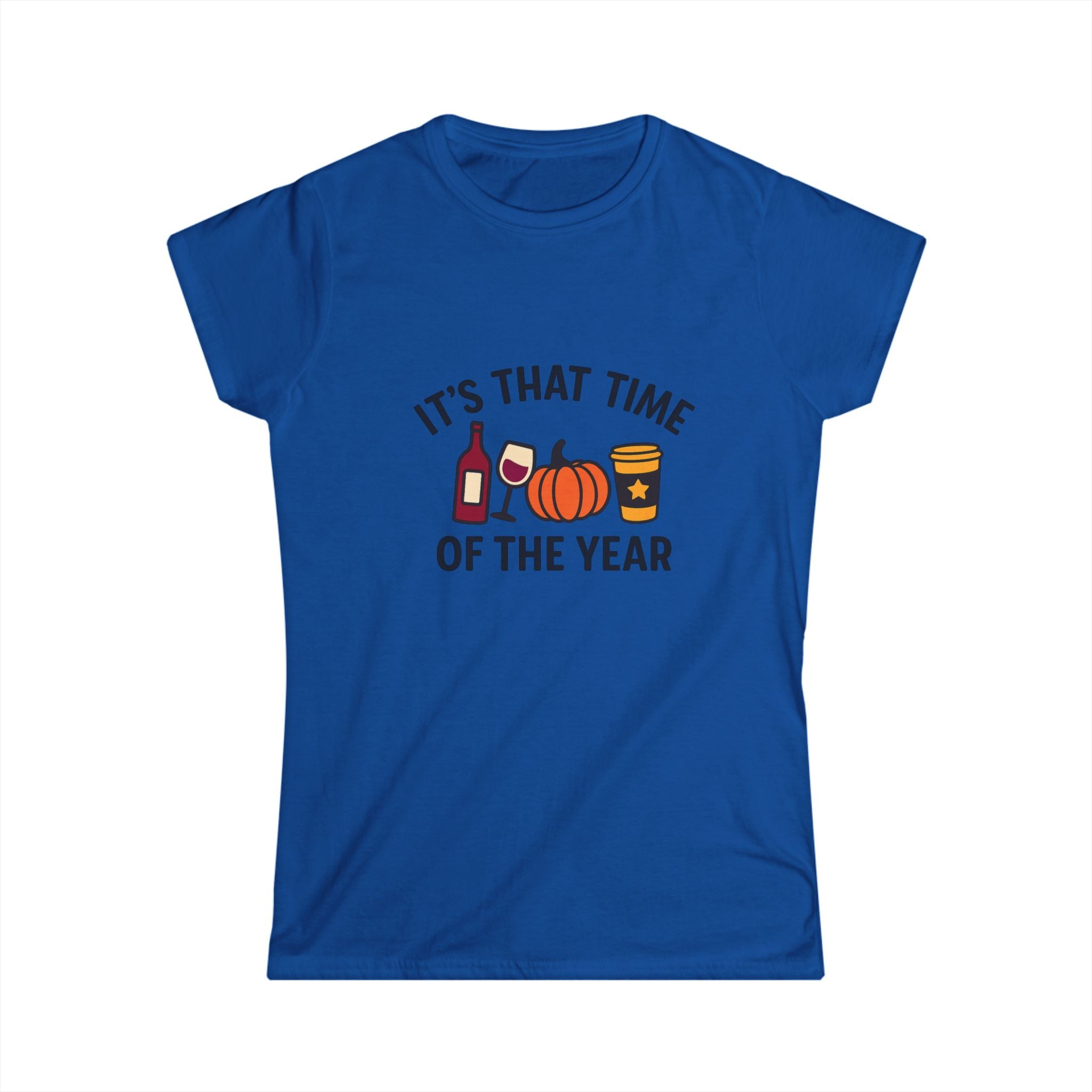 Festive Women's Softstyle Tee - Perfect for Fall Gatherings, Halloween Parties, Cozy Wine Moments, Seasonal Celebrations, Autumn Vibes