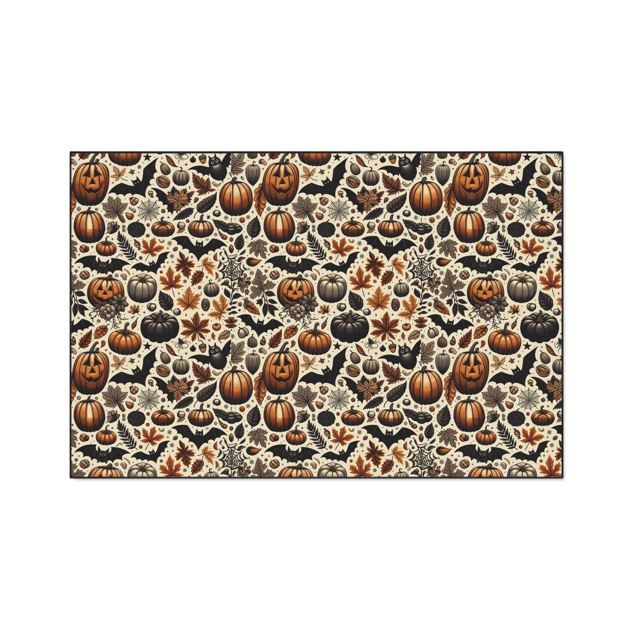 Fall Harvest Floor Mat - Seasonal, Halloween Decor, Non-Slip Home Accessory, Entryway Rug, Autumn Style, Pumpkin Print