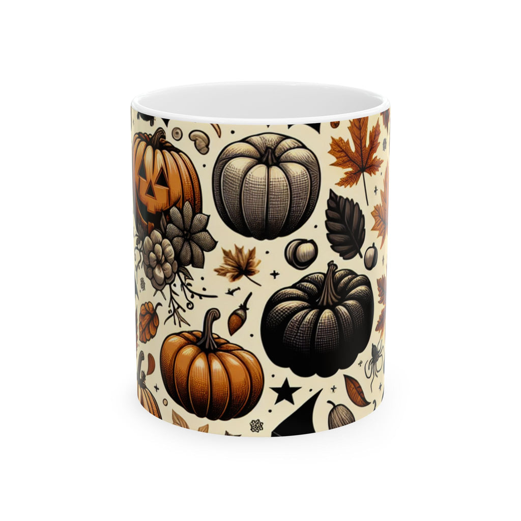 Autumn Pumpkin Ceramic Mug, Cozy Coffee Cup, Fall Decor, Halloween Vibes, Seasonal Drinkware, Gift for Pumpkin Lovers