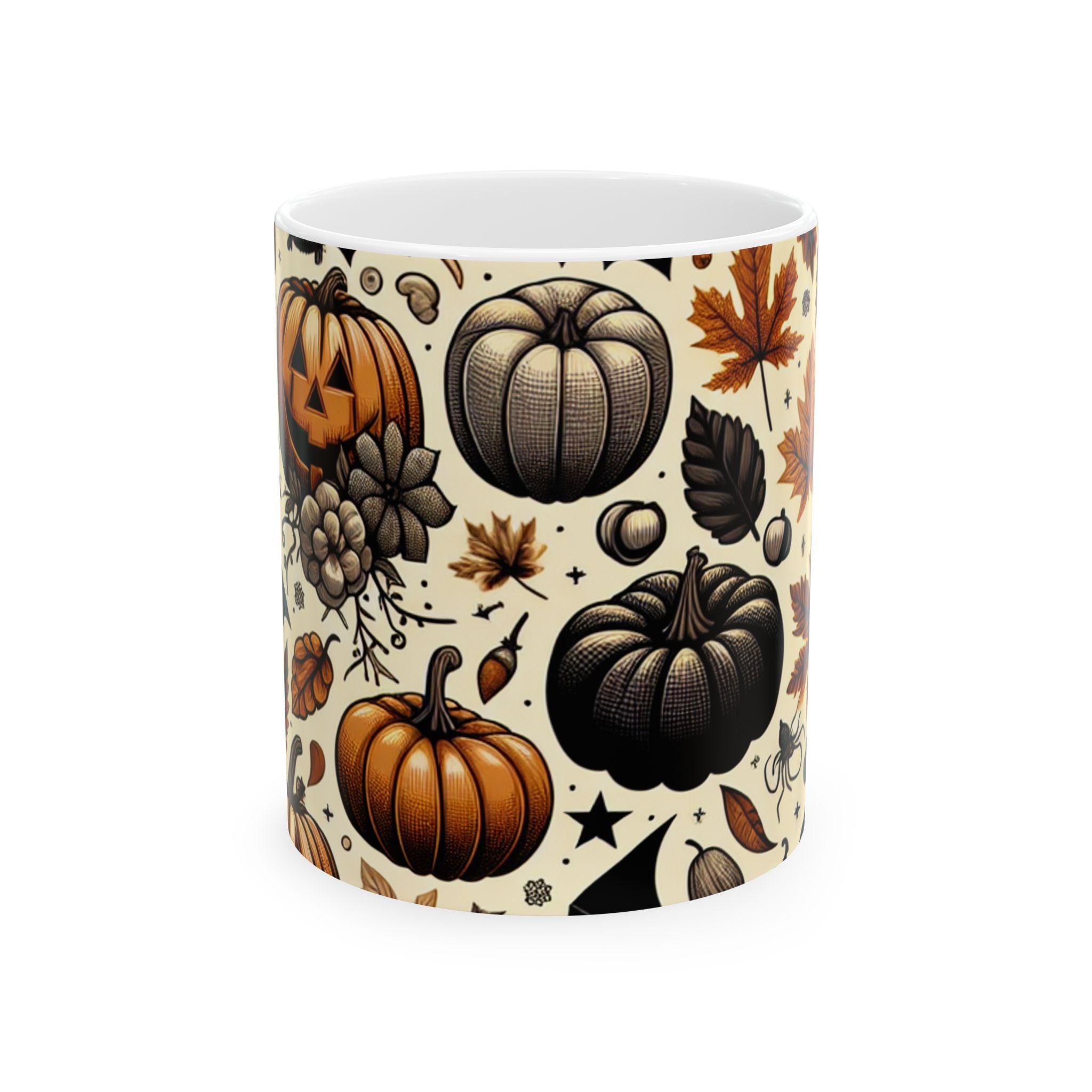 Autumn Pumpkin Ceramic Mug, Cozy Coffee Cup, Fall Decor, Halloween Vibes, Seasonal Drinkware, Gift for Pumpkin Lovers