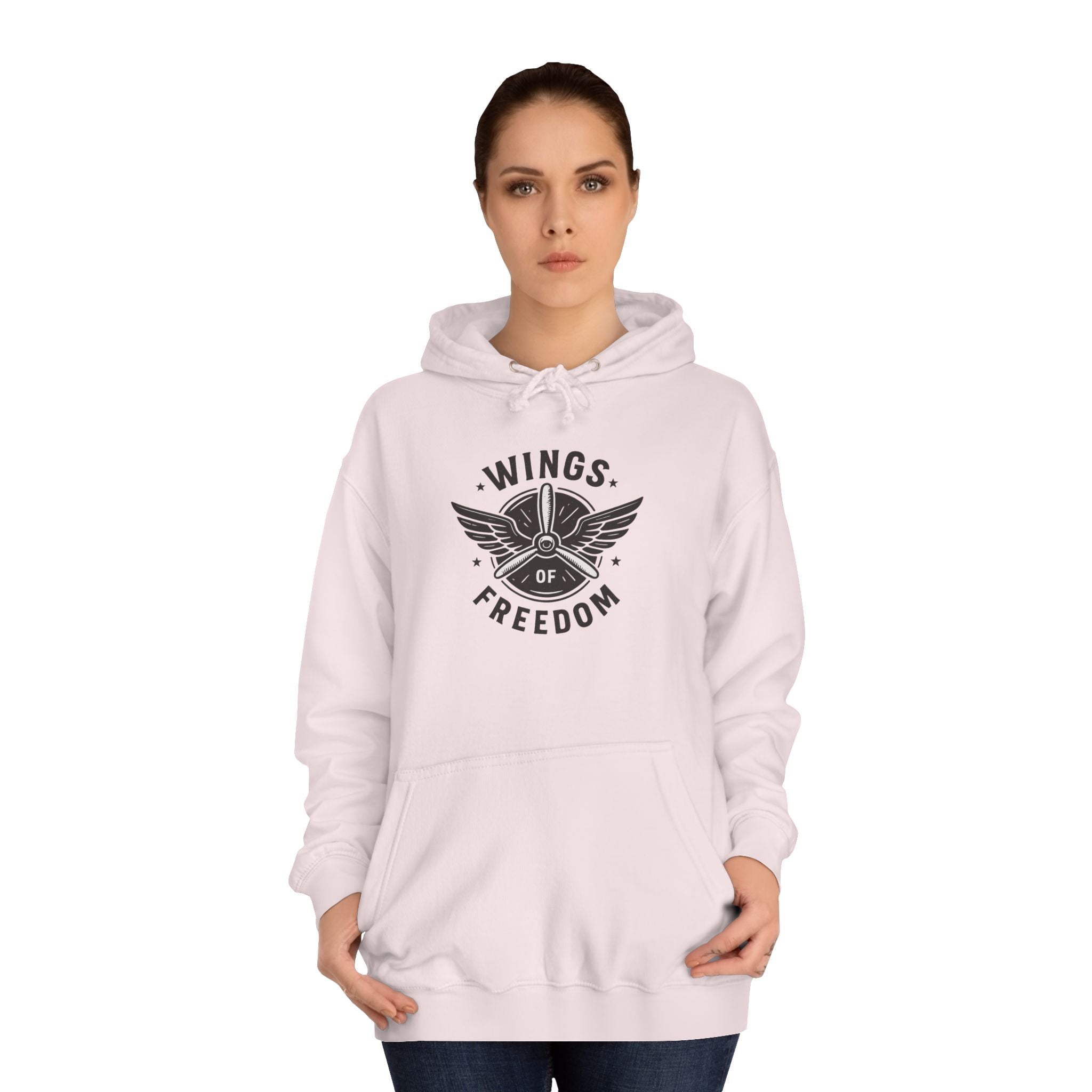 Wings of Freedom Unisex College Hoodie, Cozy Hoodie, College Apparel, Gift for Students, Casual Wear