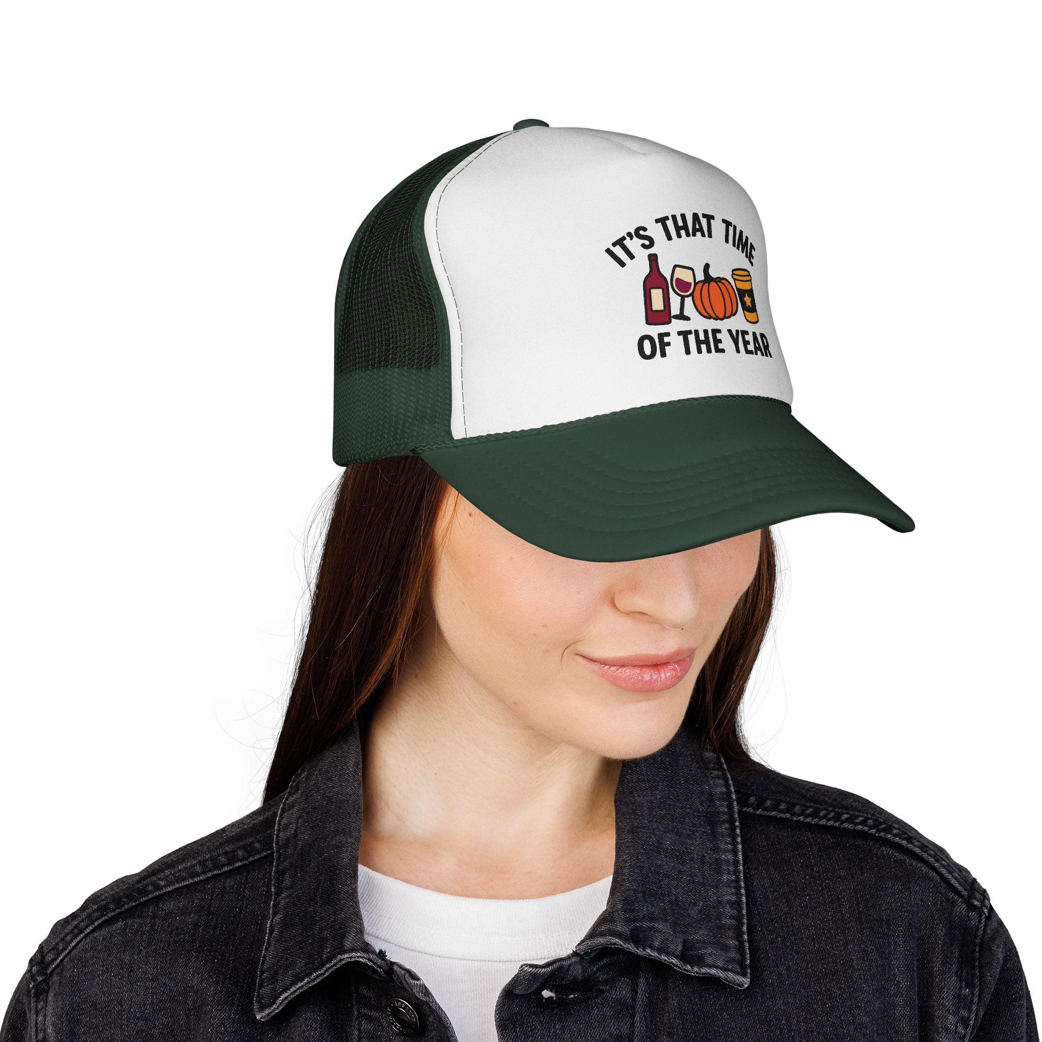 Seasonal Trucker Cap, Fall Vibes Hat, Autumn Accessories, Funny Caps for Parties, Harvest Celebration Gear