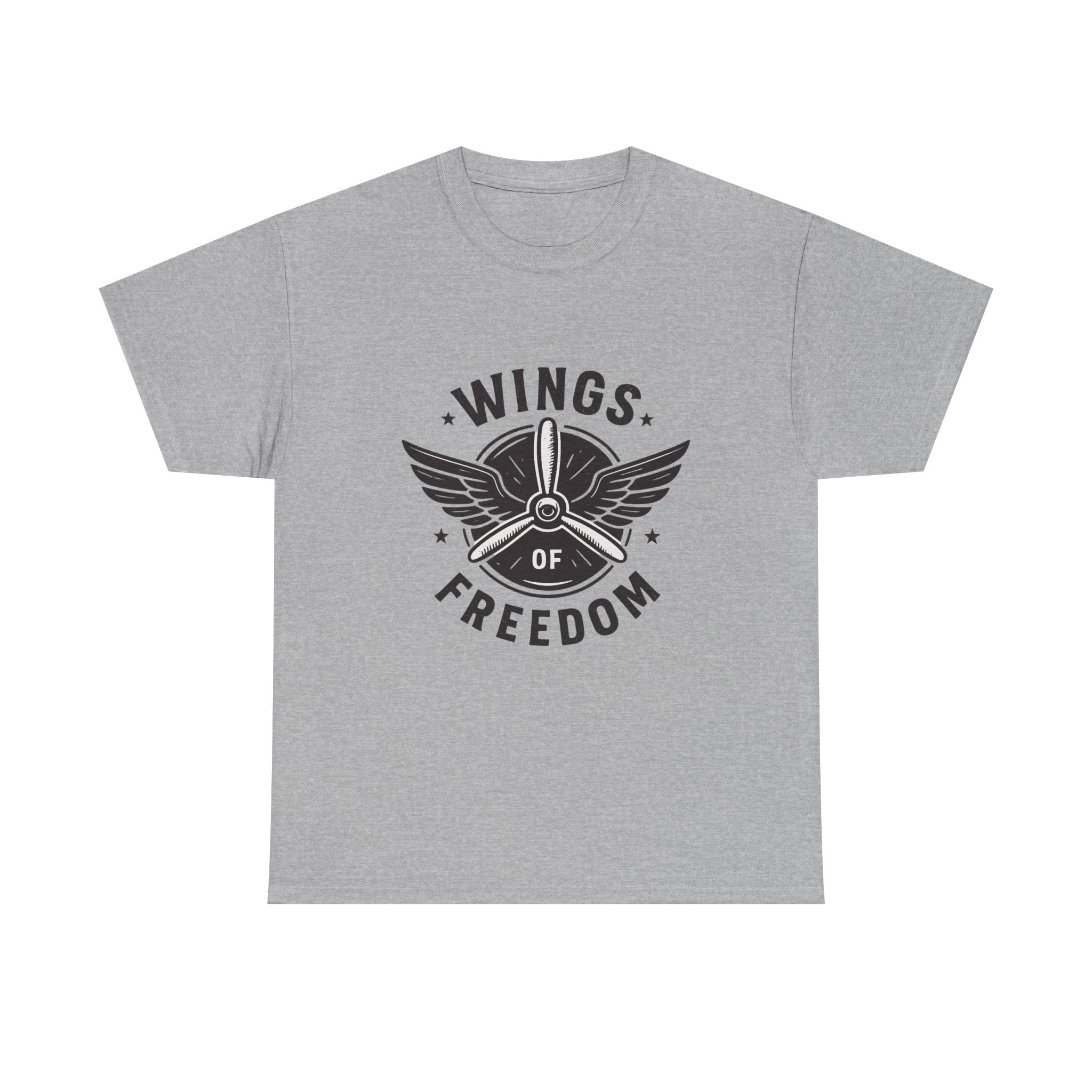 Wings of Freedom Unisex Heavy Cotton Tee – Perfect for Veterans, Freedom Lovers, Casual Wear, Gift for Dad, Patriotic Celebrations