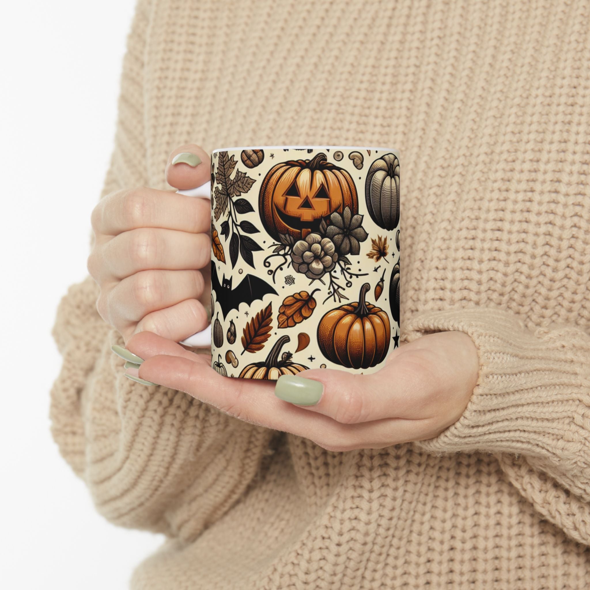 Autumn Pumpkin Ceramic Mug, Cozy Coffee Cup, Fall Decor, Halloween Vibes, Seasonal Drinkware, Gift for Pumpkin Lovers