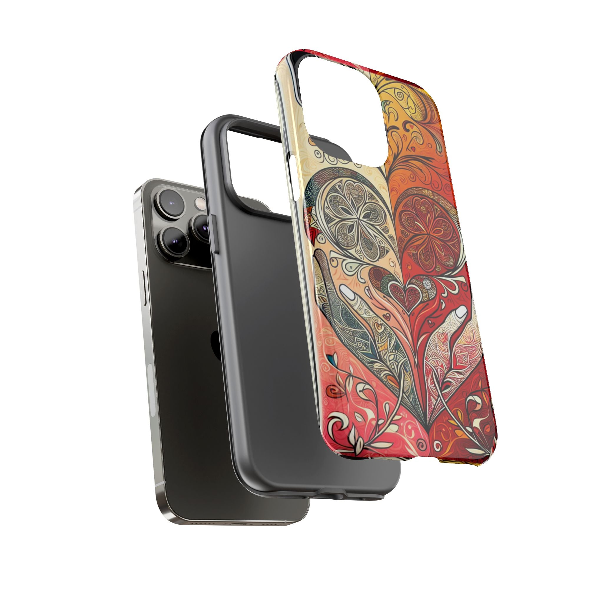 Colorful Artistic Phone Case for Tough Love, Gifts for Art Lovers, Unique Smartphone Accessories, Valentine's Day Gift