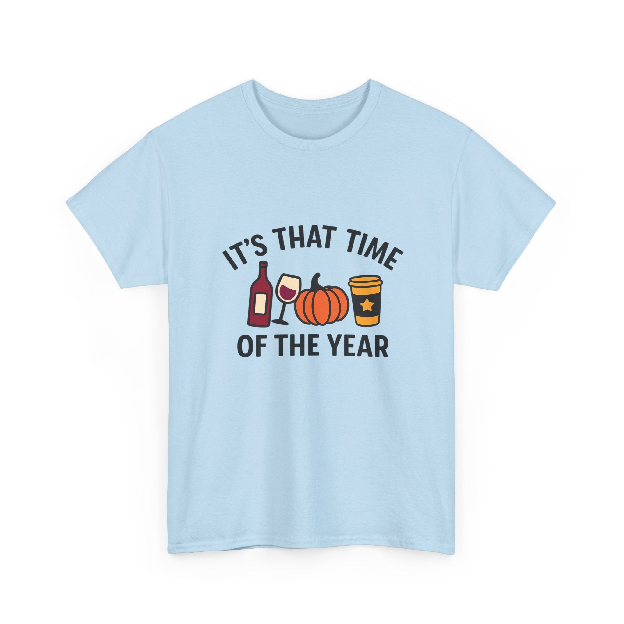 Autumn Vibes Unisex Heavy Cotton Tee - Perfect for Fall Celebrations, Thanksgiving Gatherings, Cozy Nights, Halloween Fun, and Wine Lovers!