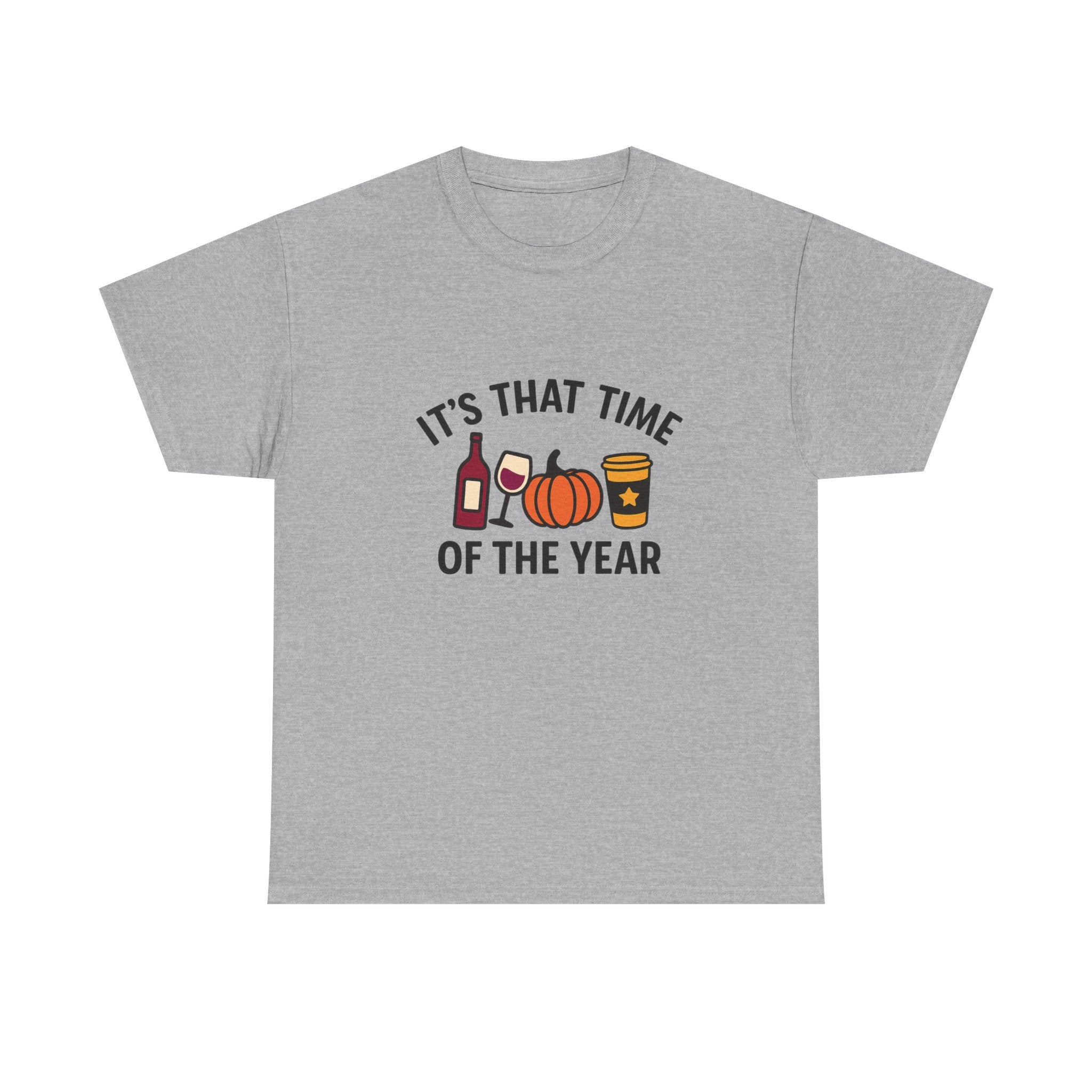 Autumn Vibes Unisex Heavy Cotton Tee - Perfect for Fall Celebrations, Thanksgiving Gatherings, Cozy Nights, Halloween Fun, and Wine Lovers!